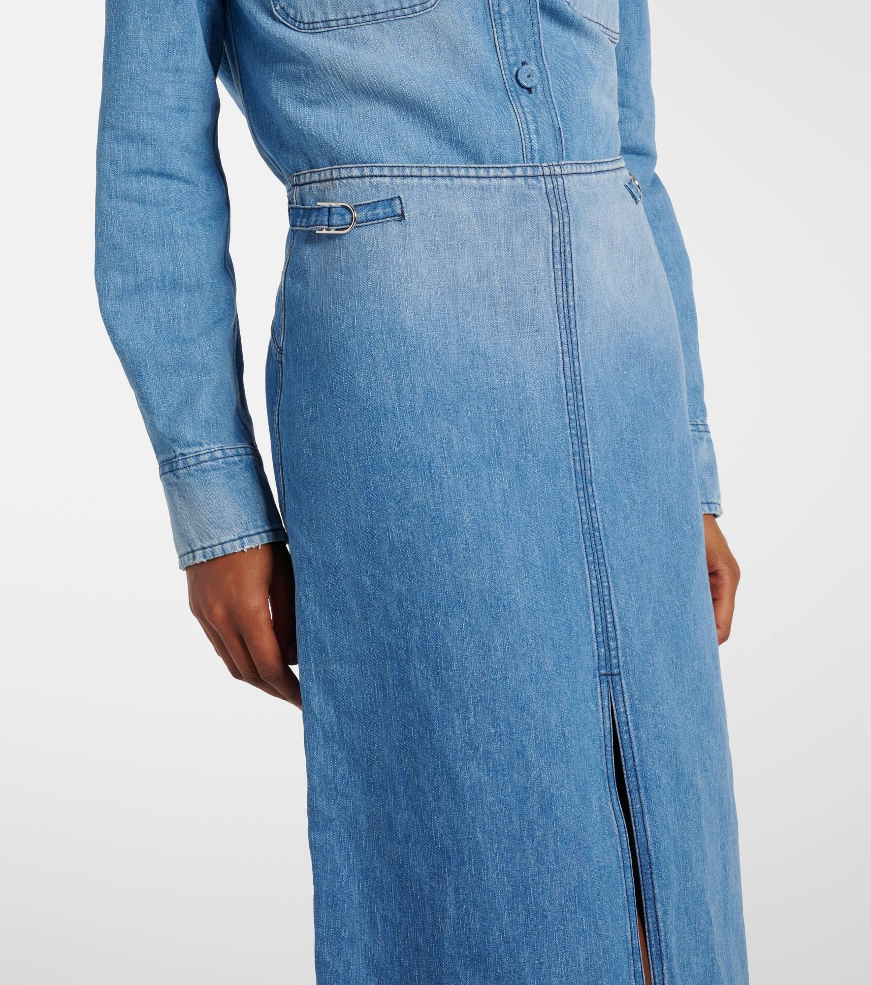 Morelos cotton and linen midi skirt - 4