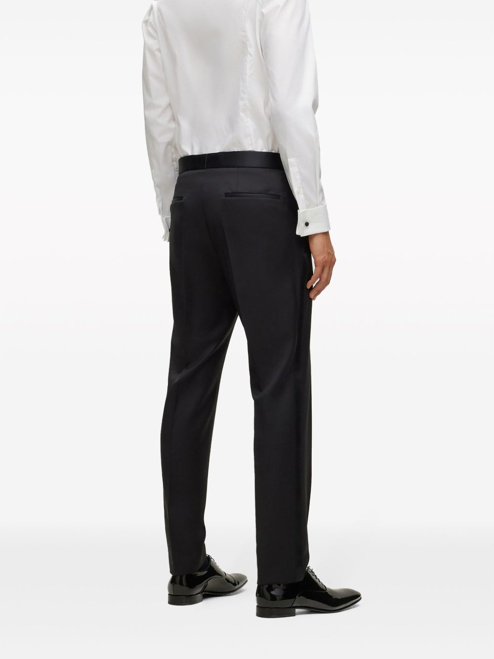 tapered-leg virgin wool trousers - 4