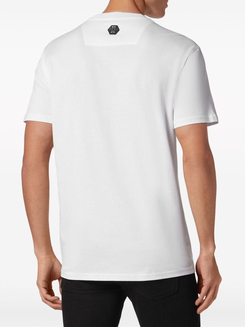 rhinestone-skeleton cotton T-shirt 4