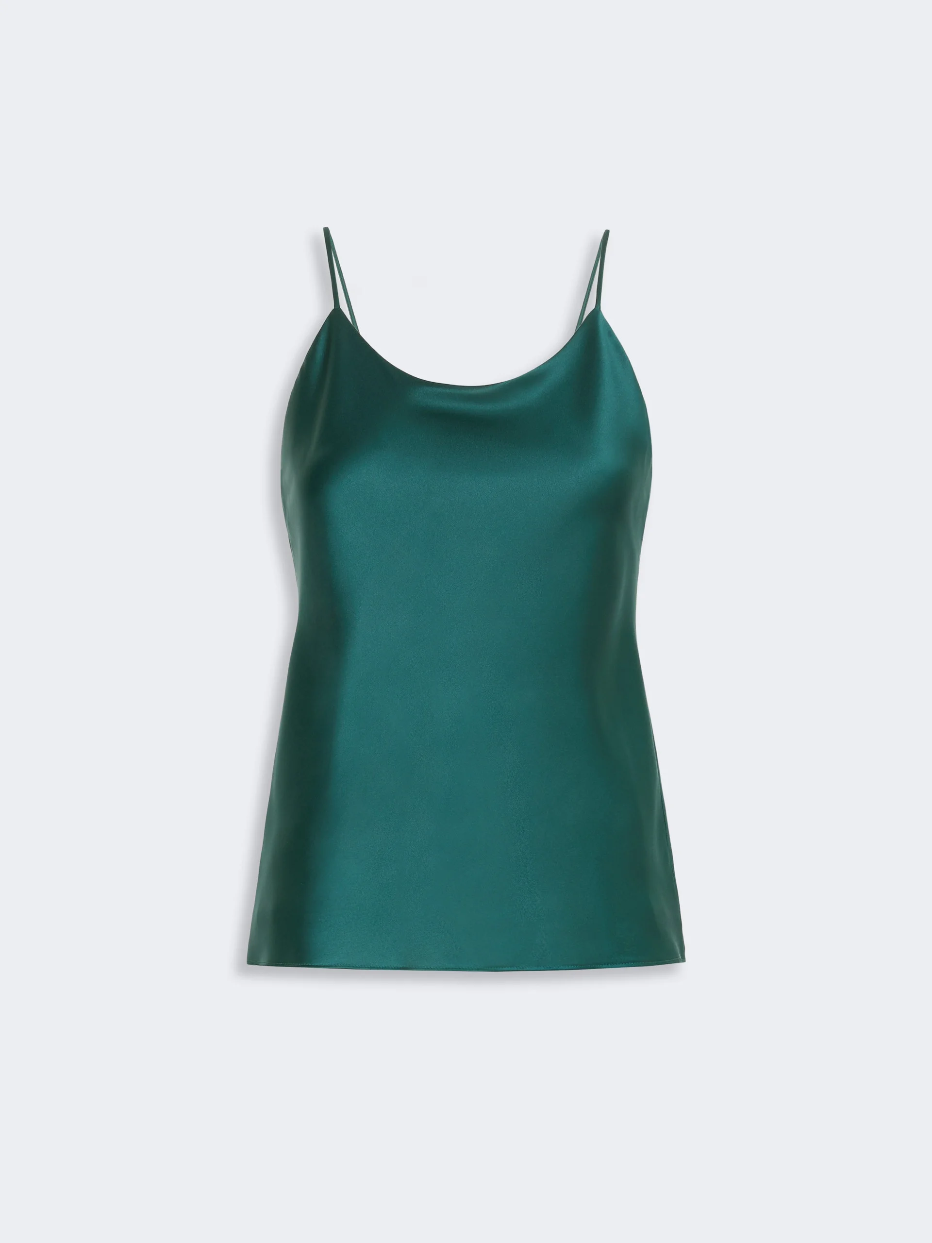 ACETI Silk satin top - DARK GREEN - 1