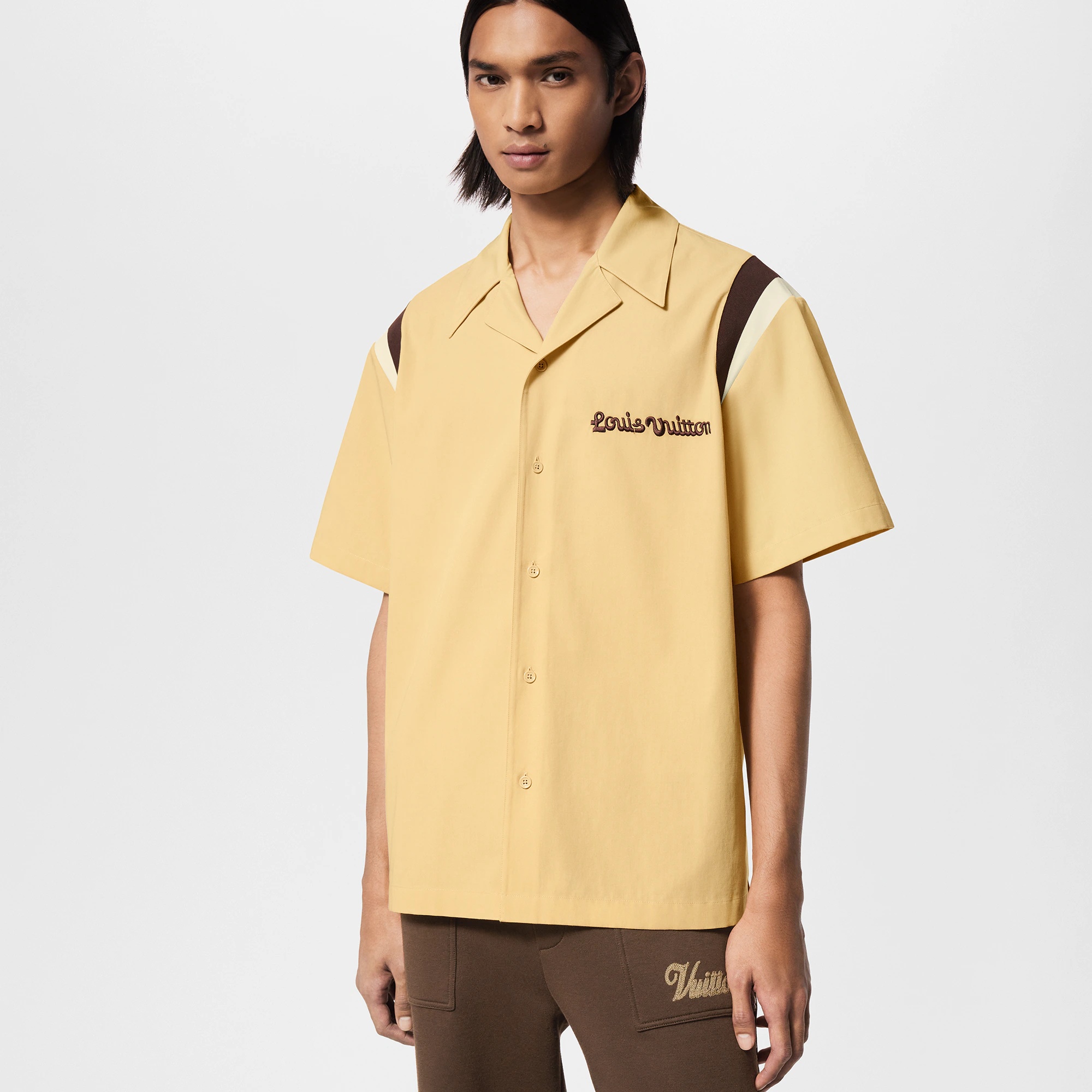 Embroidered Short-Sleeved Cotton Bowling Shirt - 2