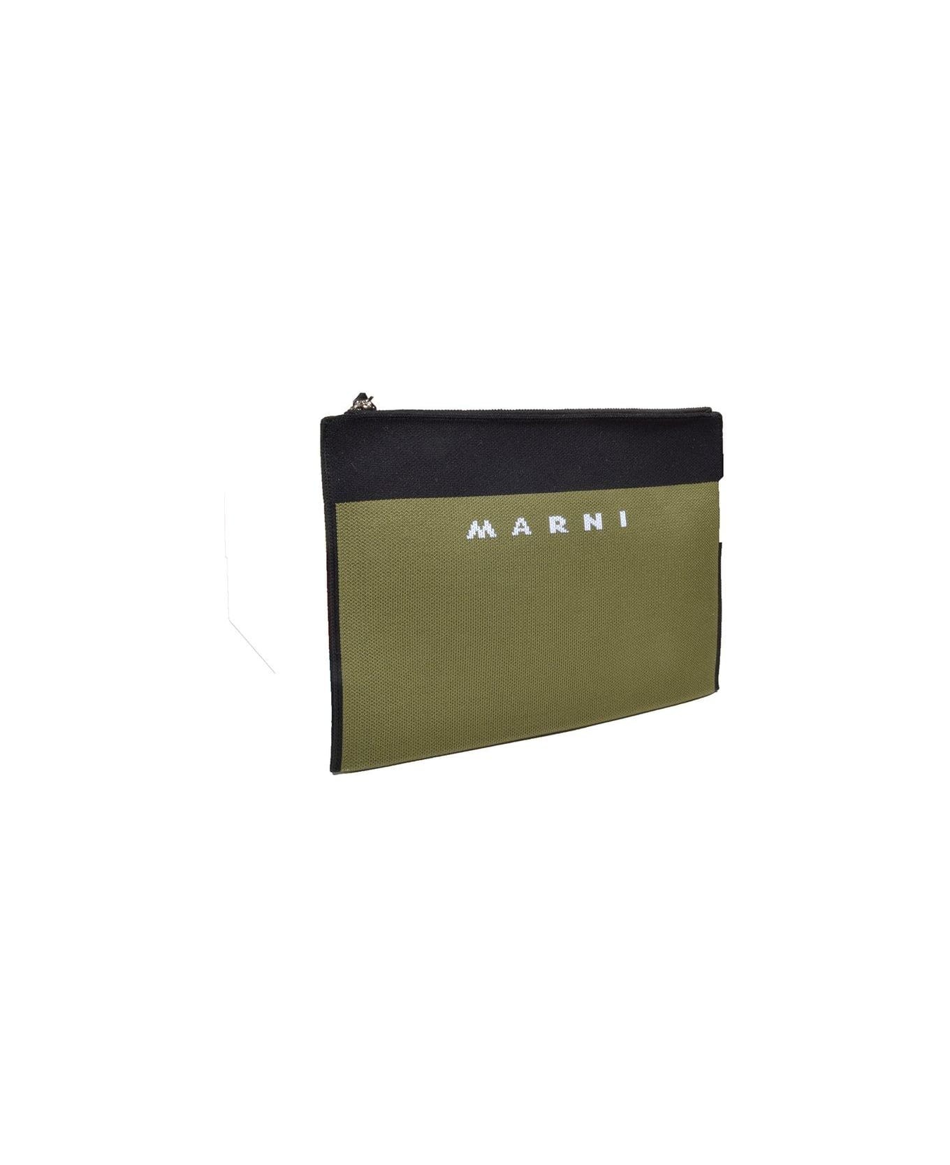 Logo Embroidered Zipped Clutch Bag - 3