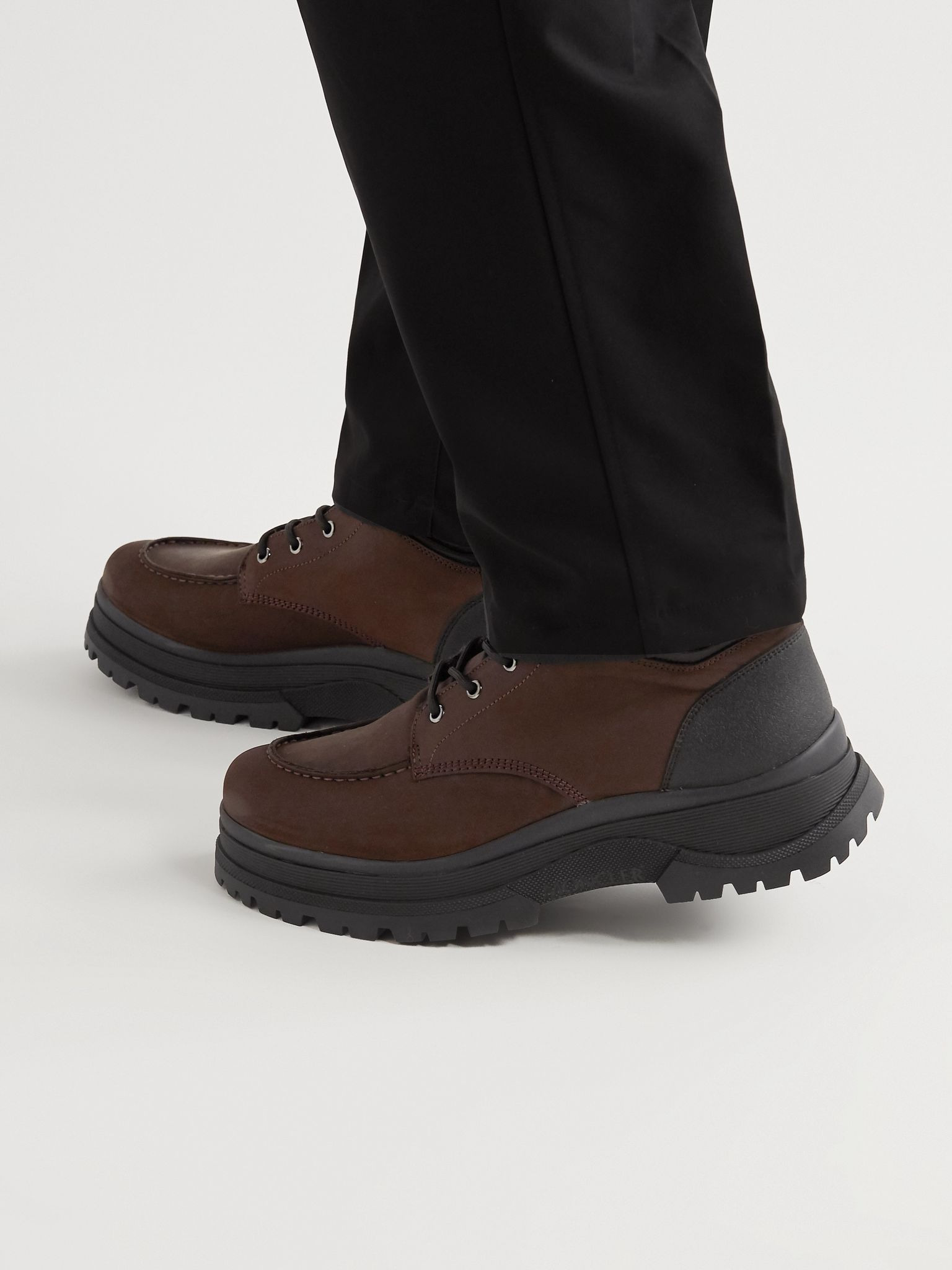 Ulderic Leather-Trimmed Shearling-Lined Nubuck Boots Dark brown - 3