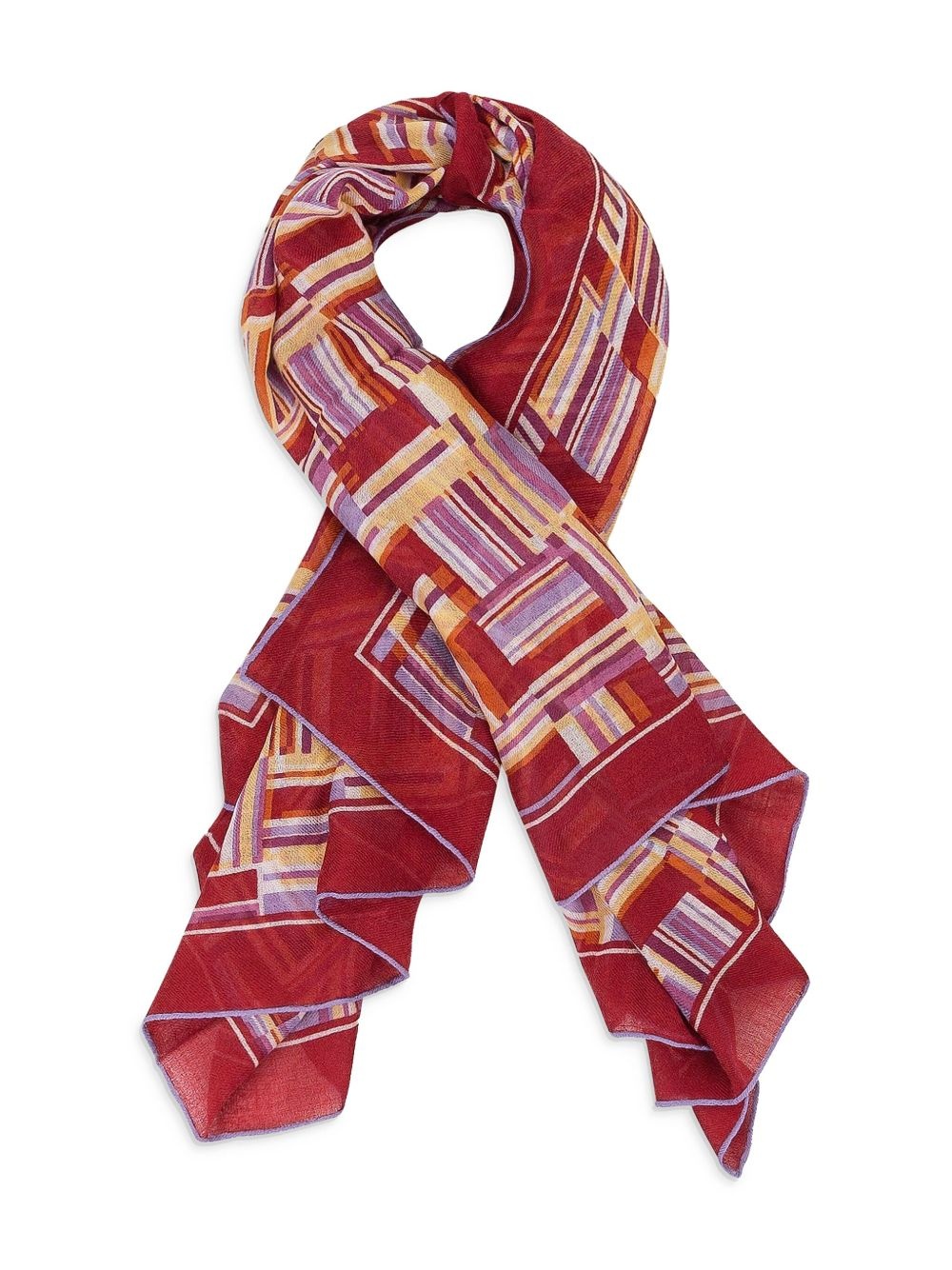 square-print scarf - 2