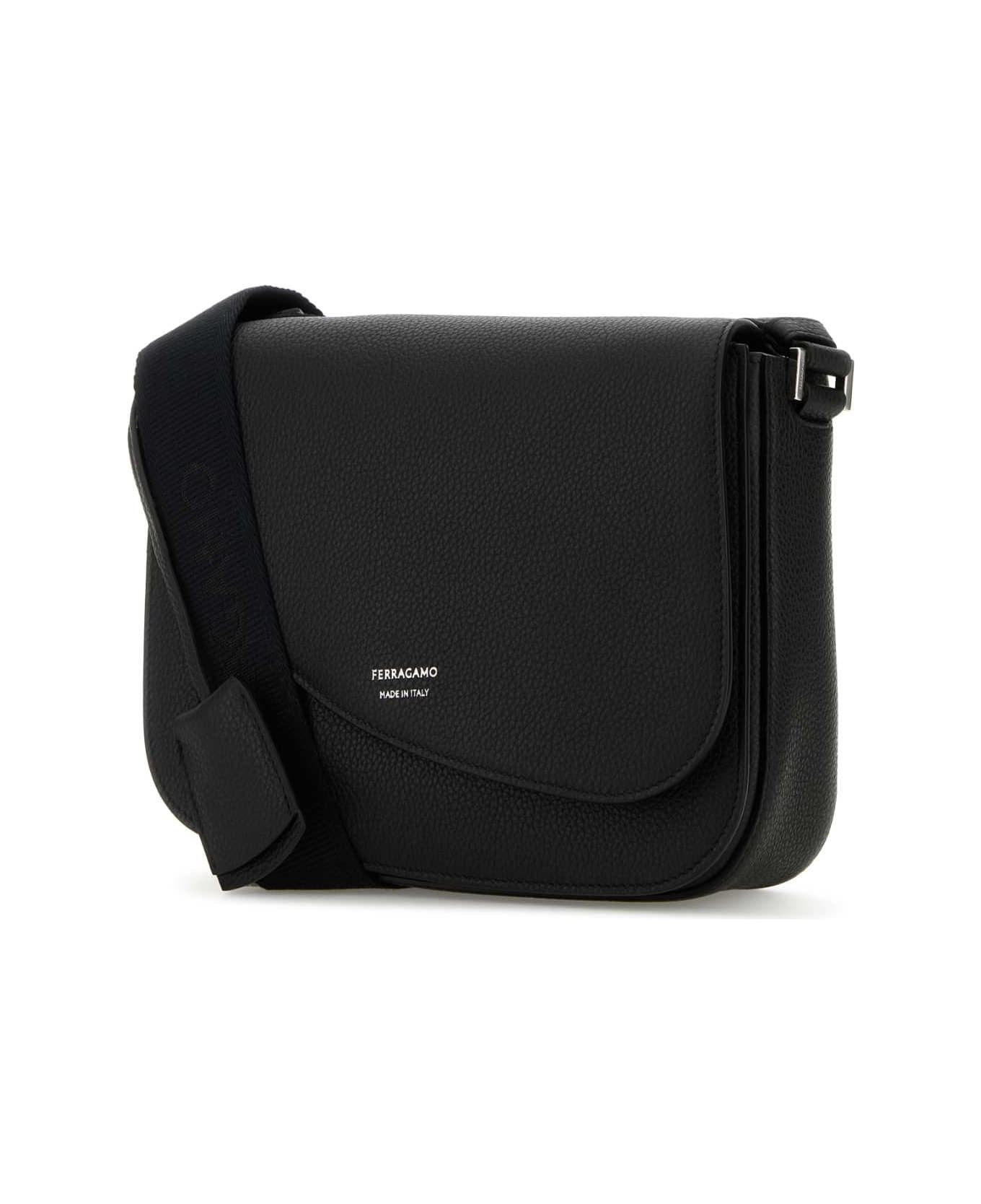 Black Leather Fiamma Crossbody Bag - 2