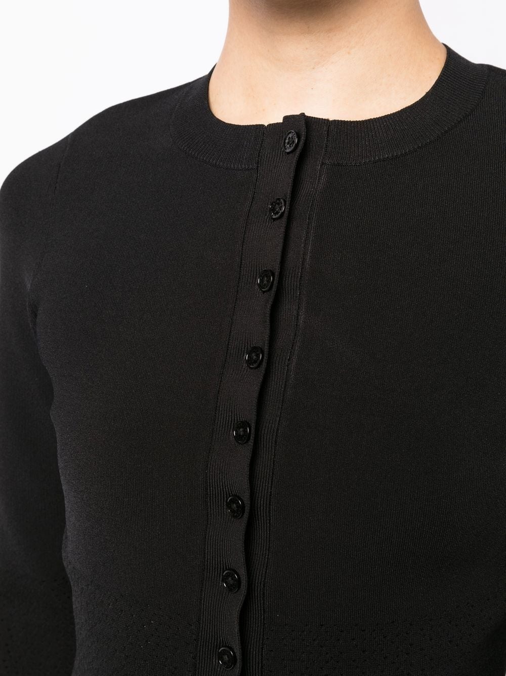 cropped pointelle-detail cardigan - 4