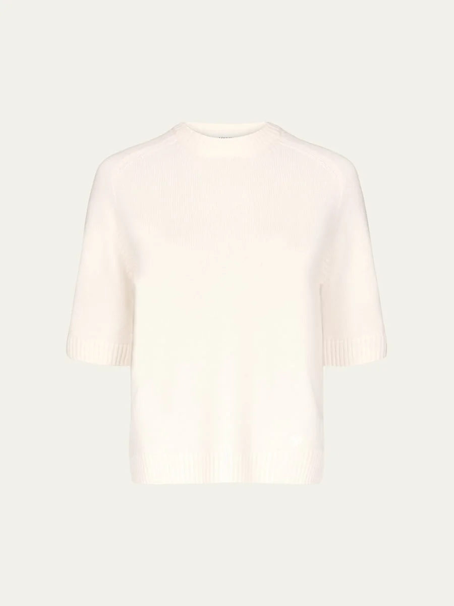 Dara Short-Sleeve Cashmere Sweater - 1