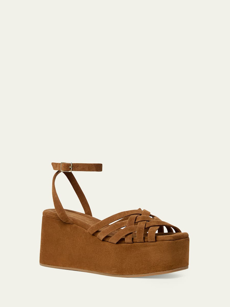 LOEFFLER RANDALL 80mm Channing Suede Platform Sandals outlook