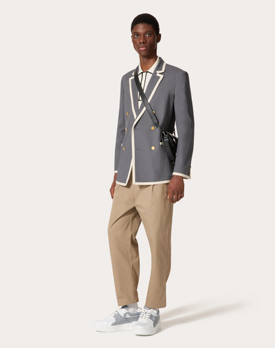 Valentino DOUBLE-BREASTED JACKET IN STRETCH COTTON CANVAS outlook