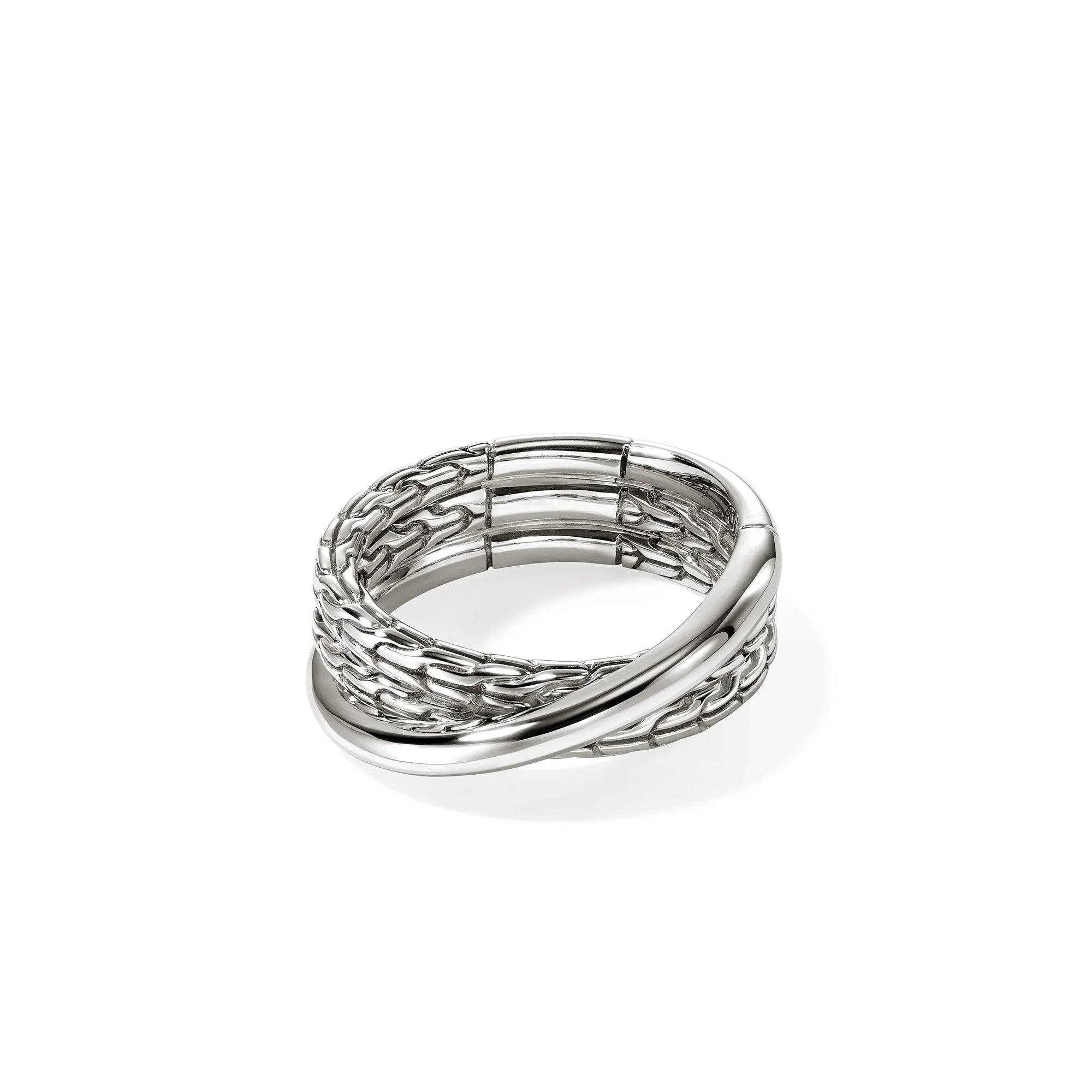 JH Essential Crossover Ring, Sterling Silver - 1