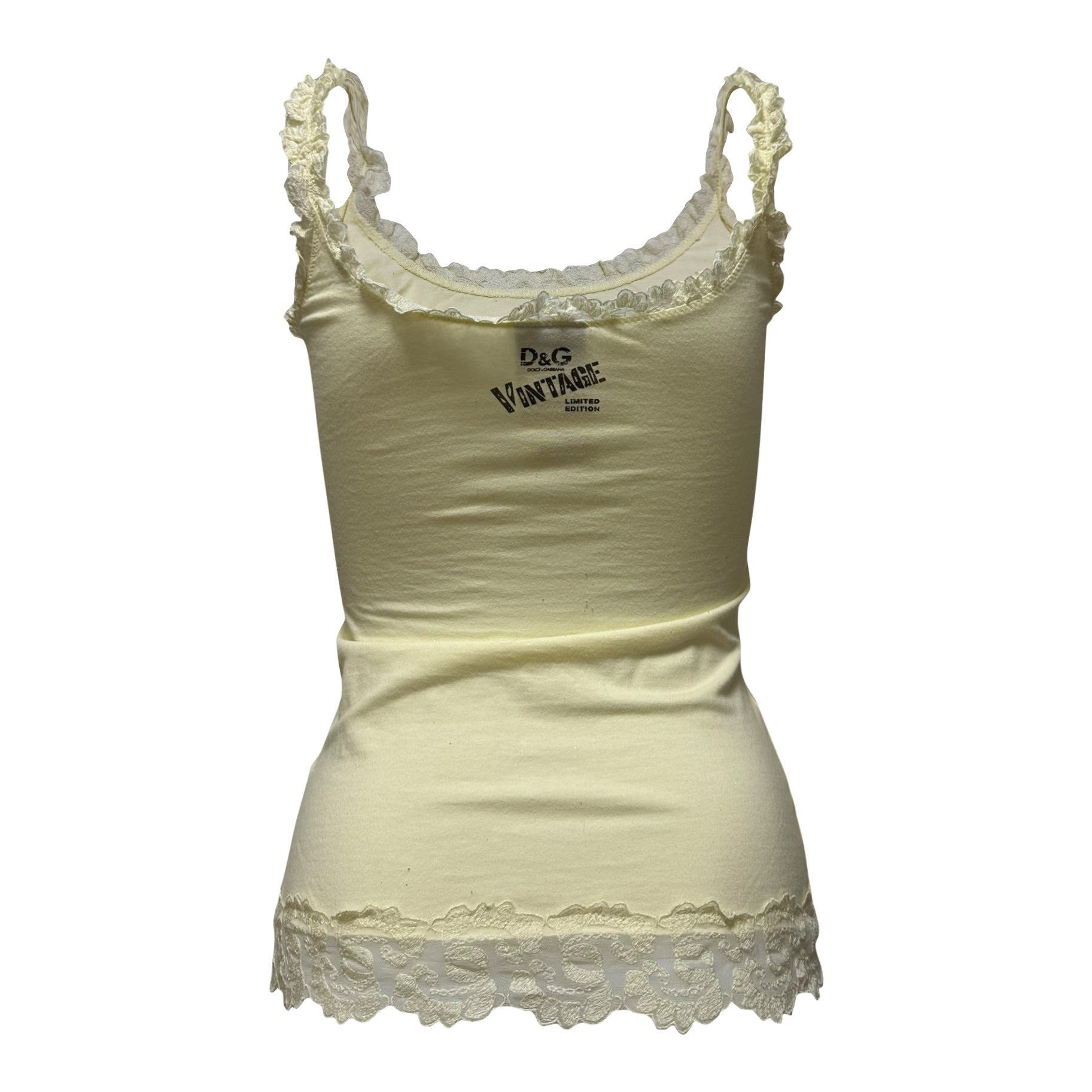 D&G - D&G Lace Trim Camisole with “B-NATURAL DO IT YOUR OWN WAY” Print - 2
