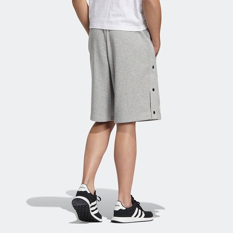 Men's adidas neo Alphabet Large Logo Printing Sports Shorts Medium Hemp Grey HN0003 - 3