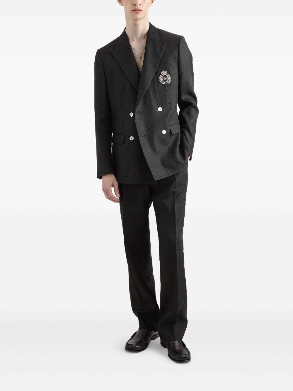 monogram-badge blazer - 2
