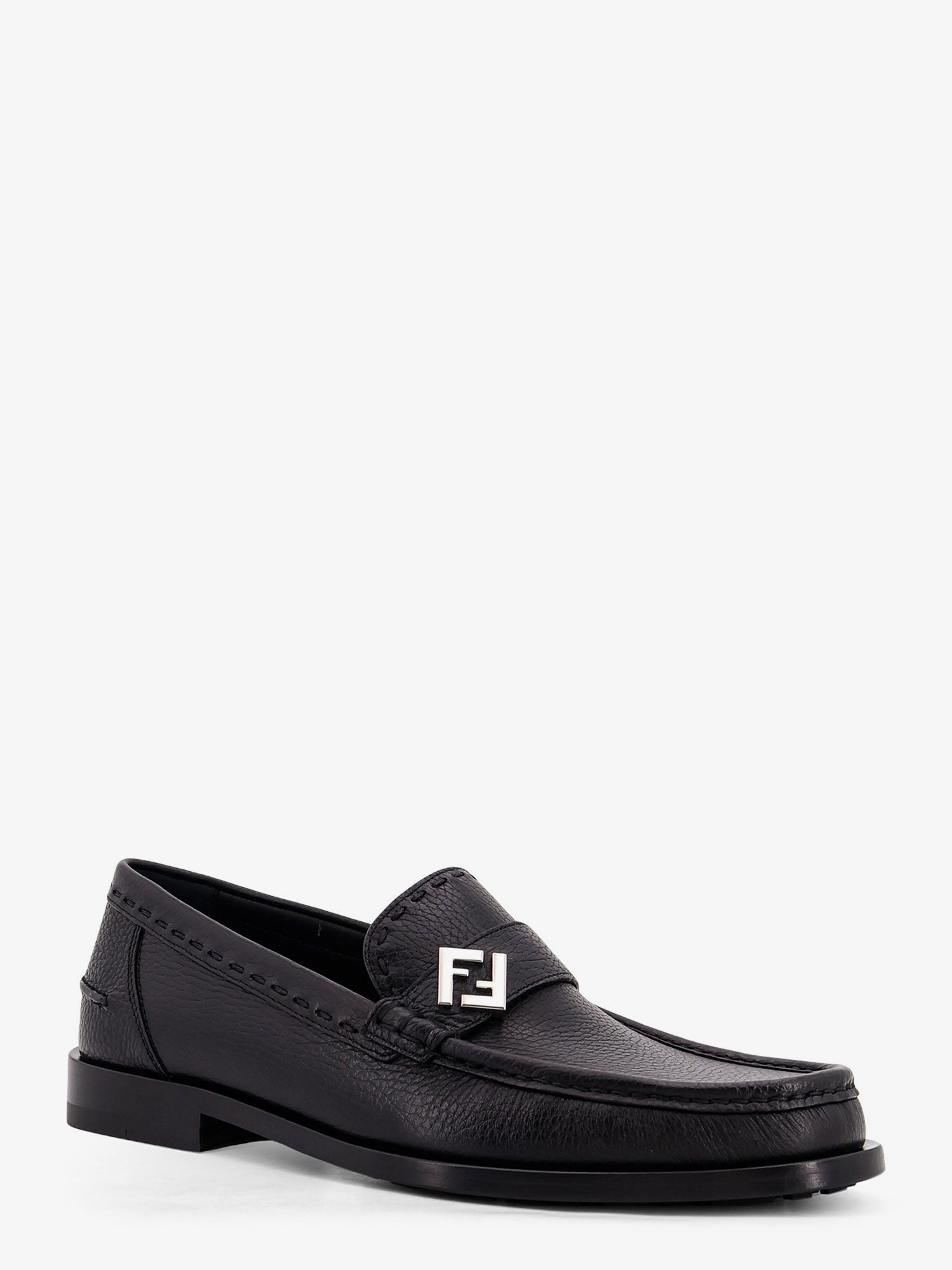 Fendi Men Ff Metal Leather Loafers - 2