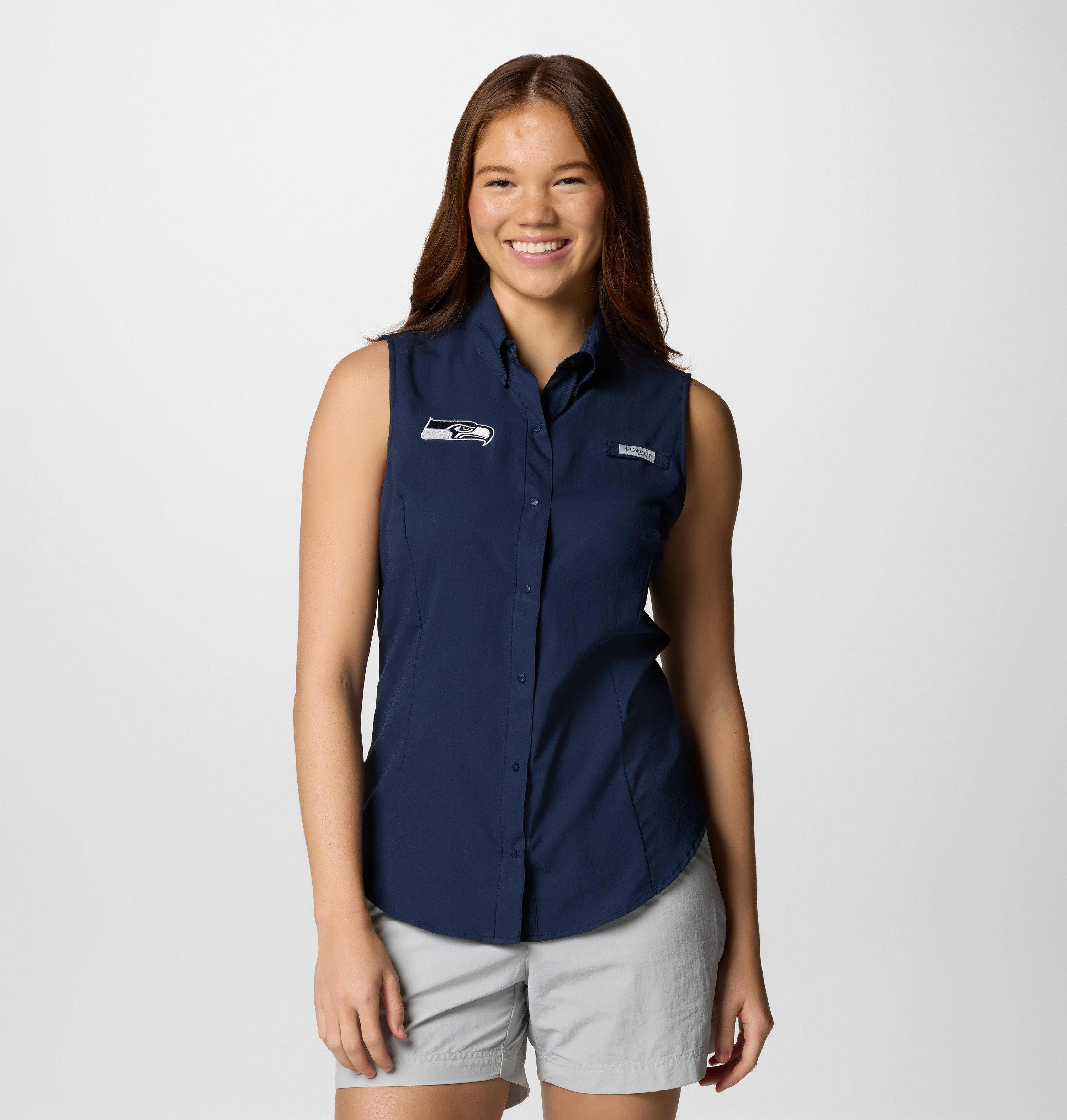 Women's PFG Tamiami Sleeveless Shirt - Seattle Seahawks - 1