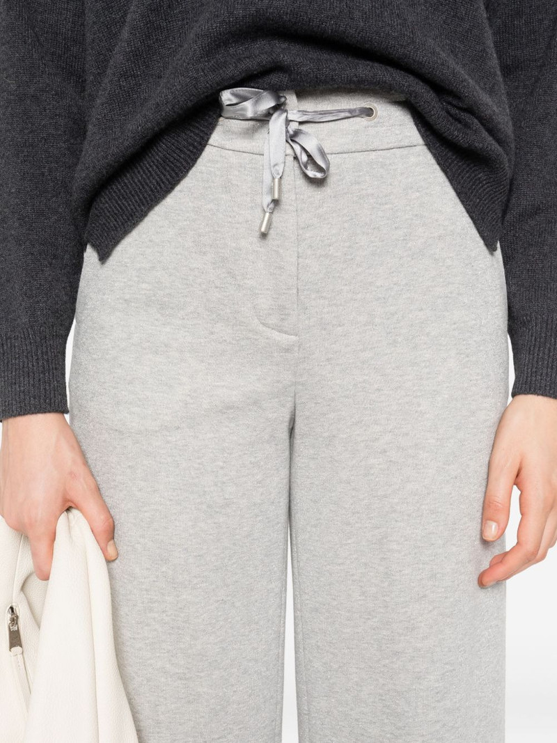 drawstring-waist wide-leg trousers 5