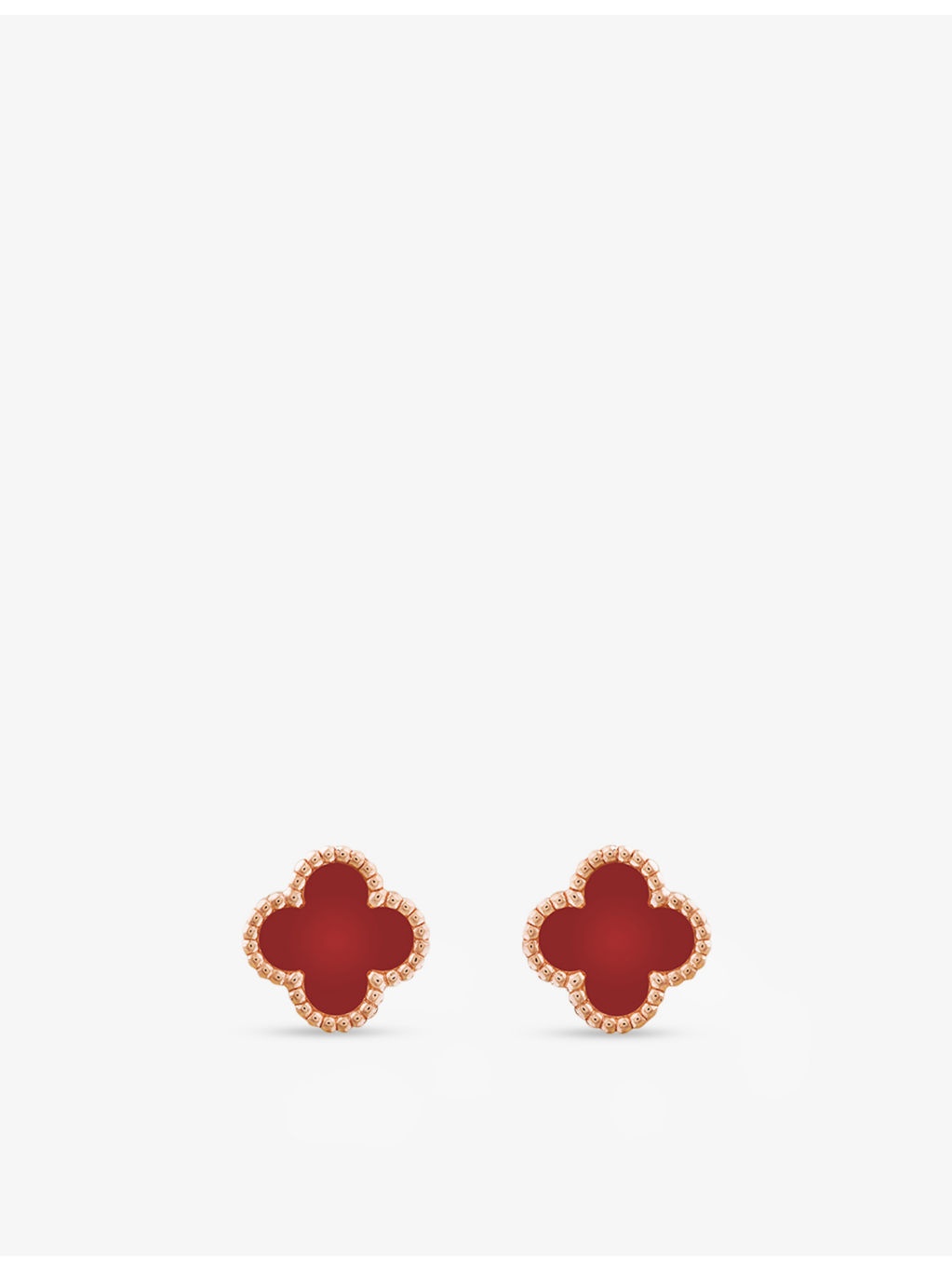 Sweet Alhambra rose-gold and carnelian stud earrings - 1
