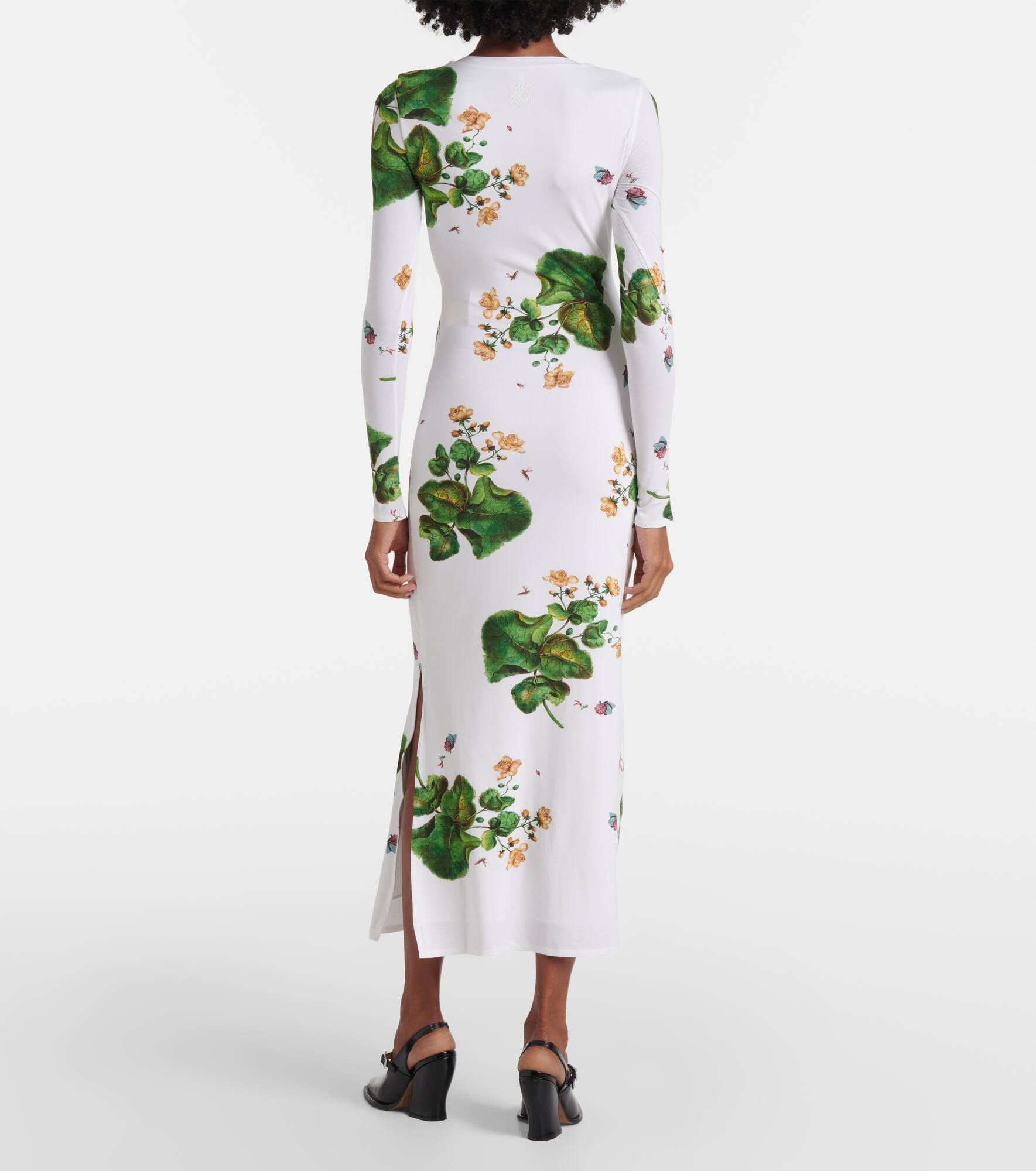 Floral jersey midi dress - 3