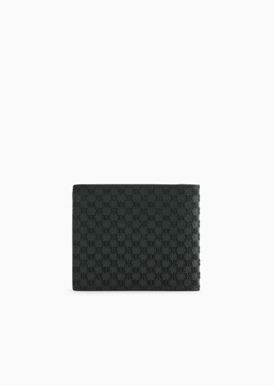 EMPORIO ARMANI Leather coin-pocket wallet with all-over embossed pattern outlook