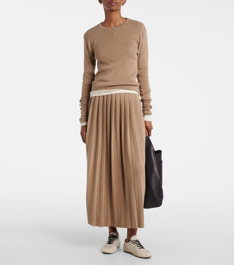 LISA YANG Minda cotton and cashmere midi skirt outlook