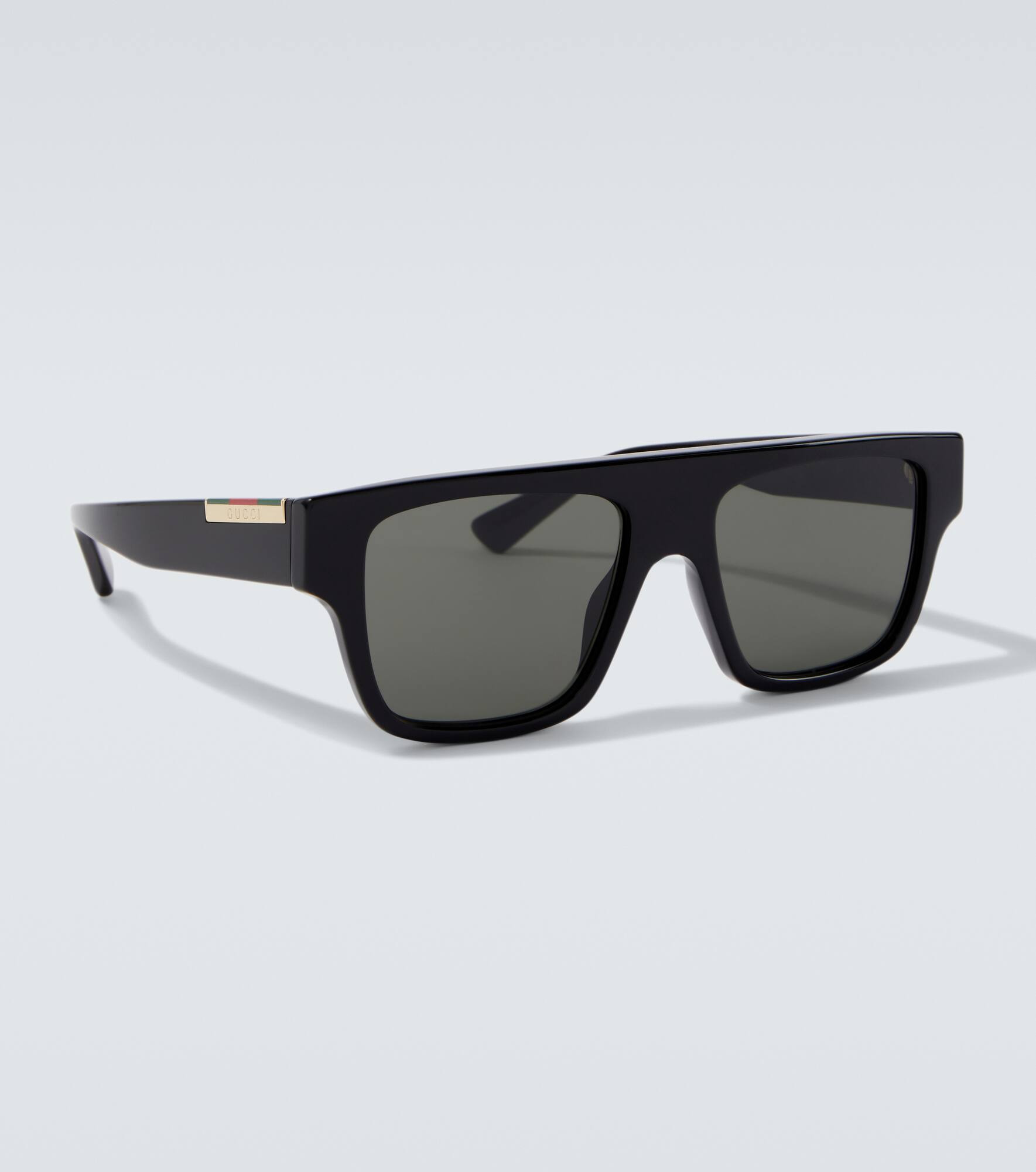 Web Stripe flat-top sunglasses - 4