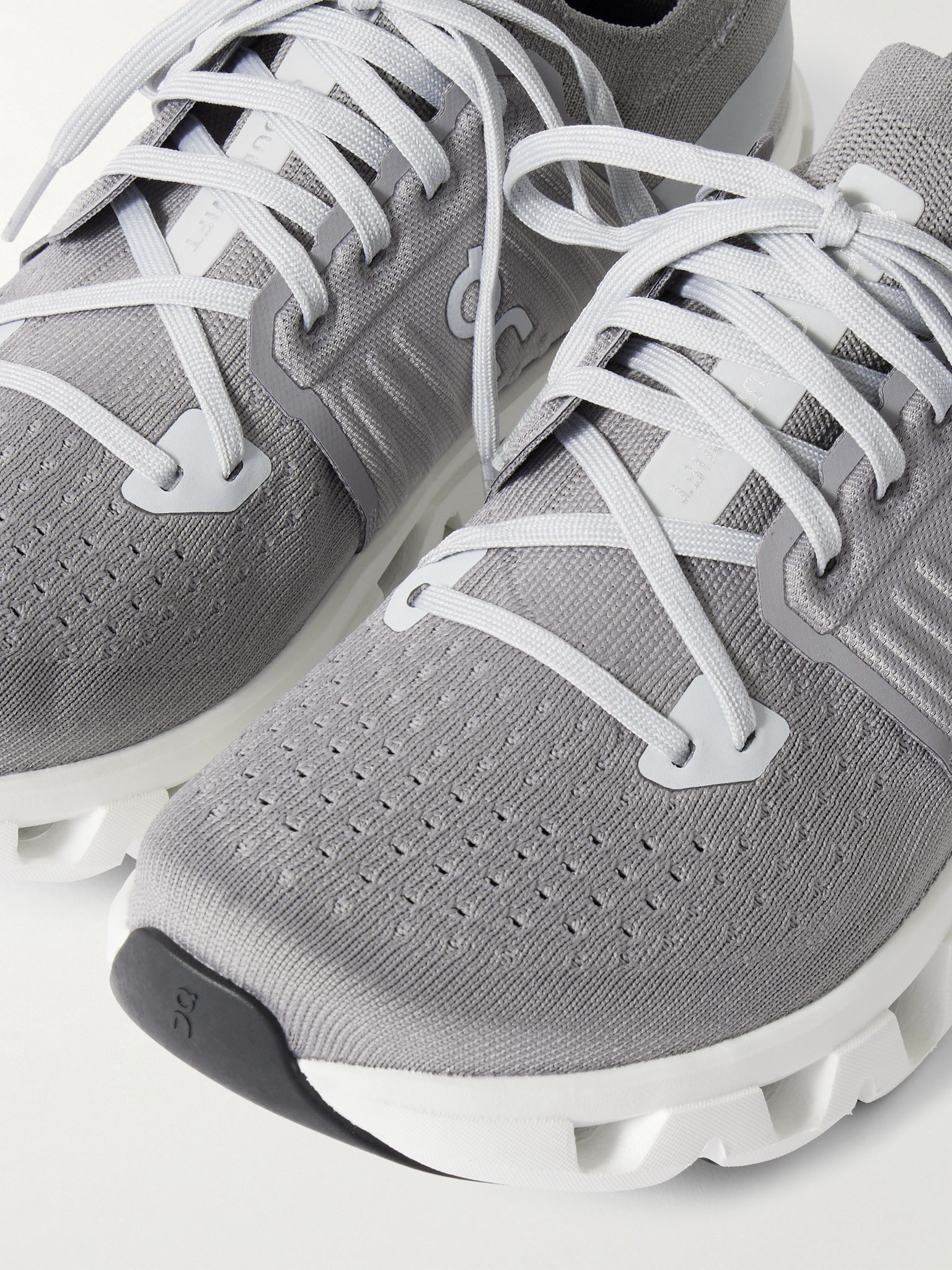 Cloudswift 4 Rubber-Trimmed Stretch-Knit Running Sneakers Gray - 5