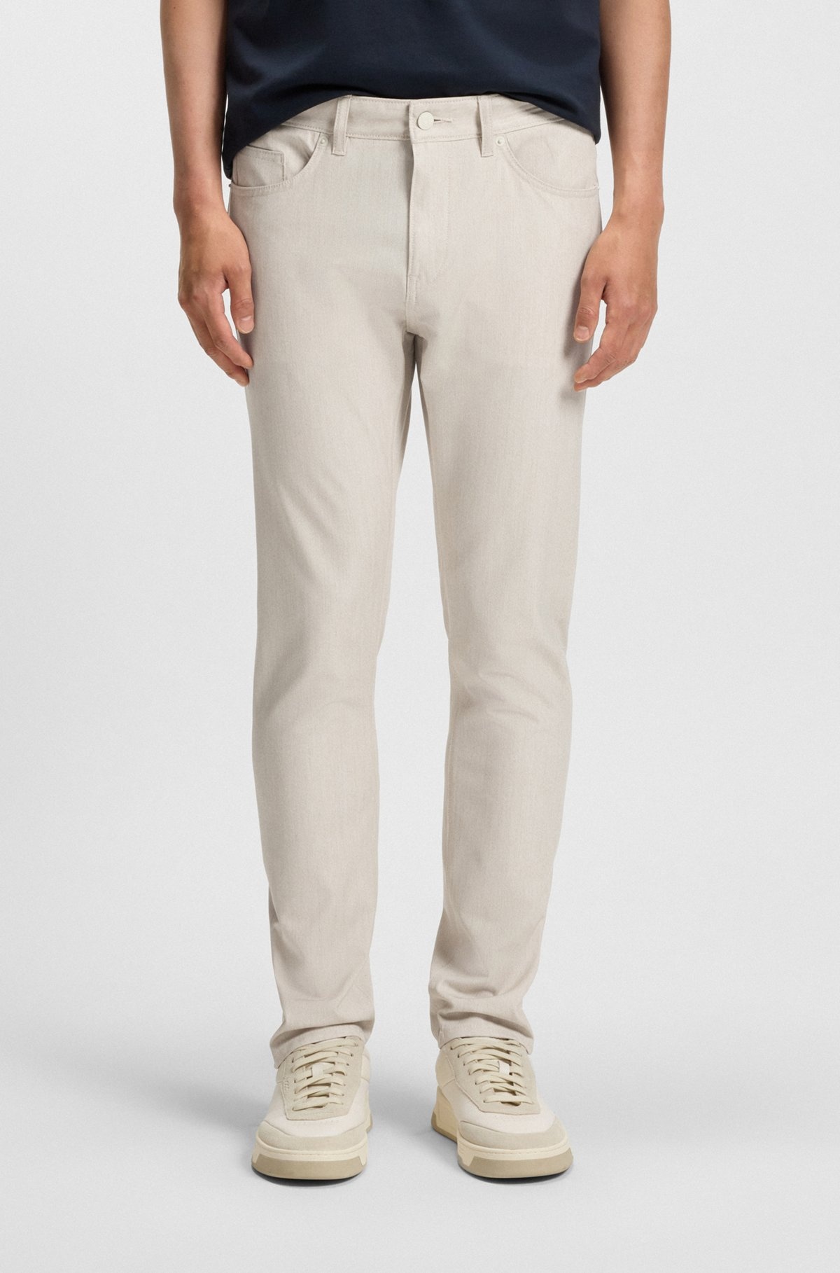 DELAWARE SLIM-FIT TROUSERS IN WRINKLE-RESISTANT DOBBY - 2
