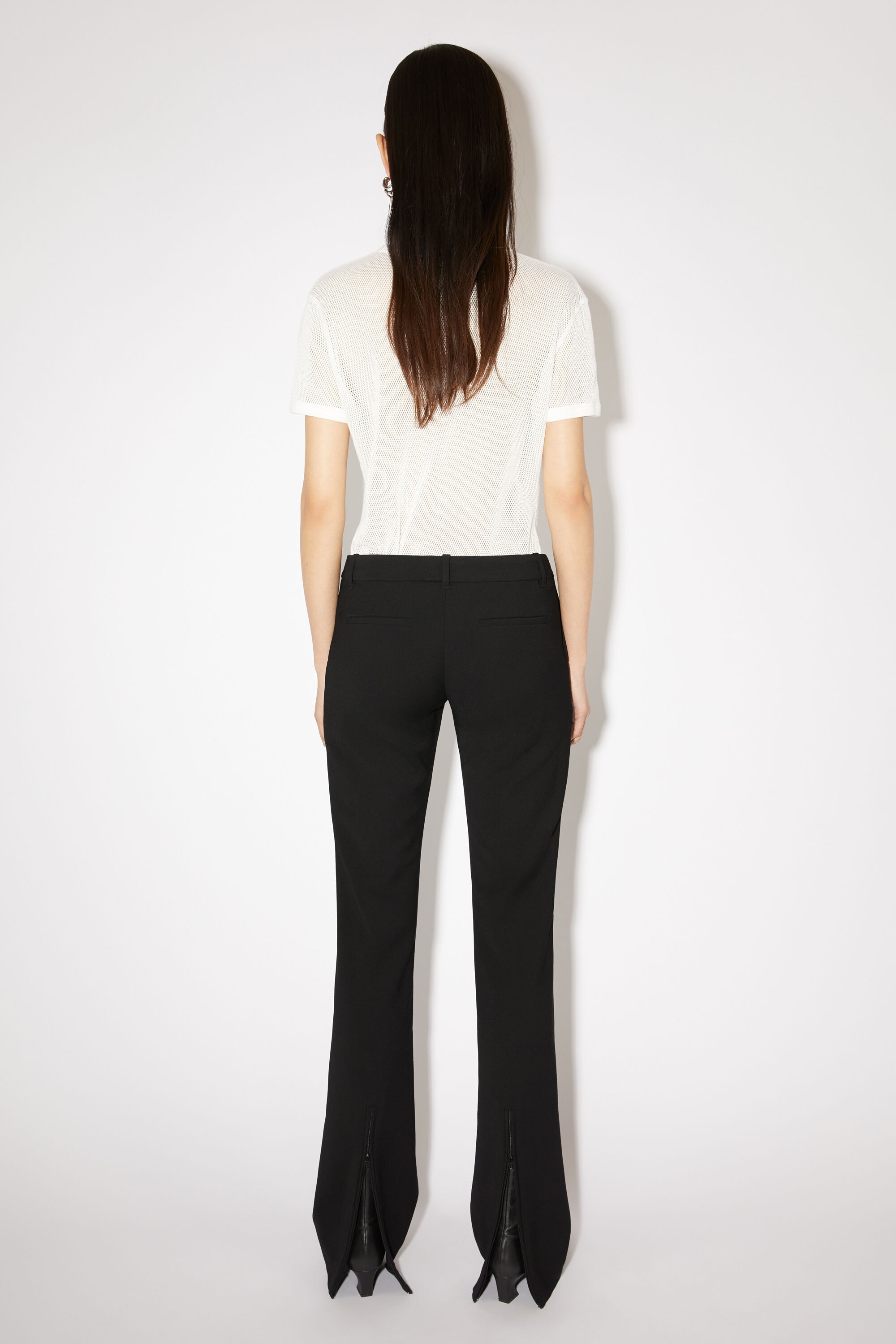 Tailored wool blend trousers - Black - 3