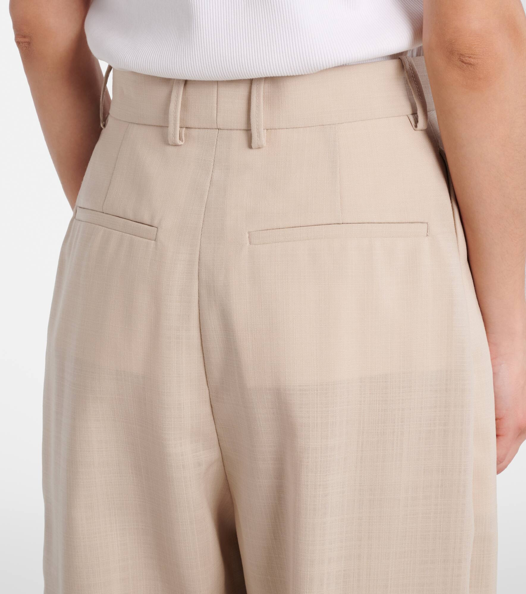 Mid-rise wool straight pants - 5