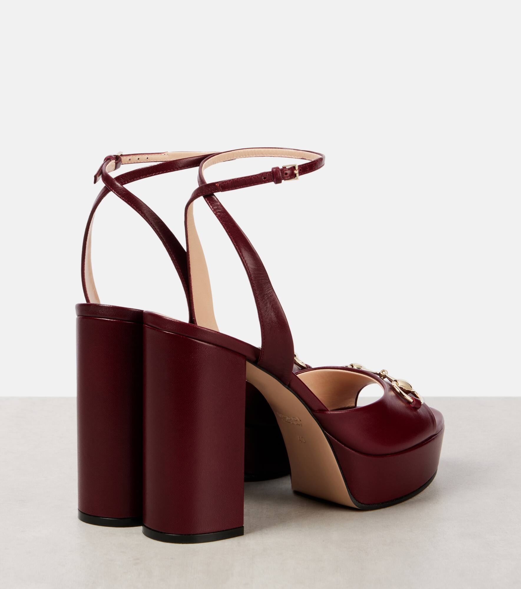 Horsebit leather platform sandals - 2