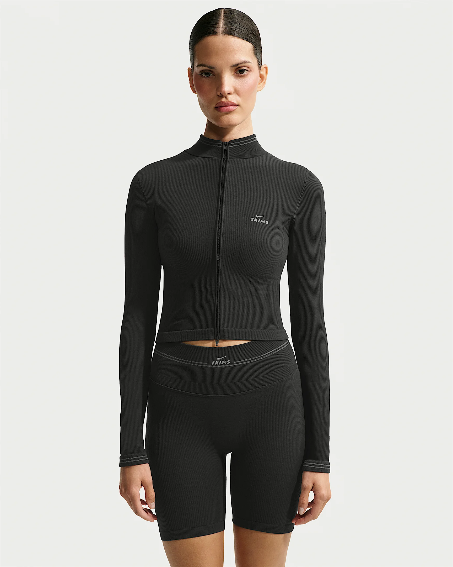 NikeSKIMS Ribbed Seamless Women's Cropped Full-Zip Jacket - 1