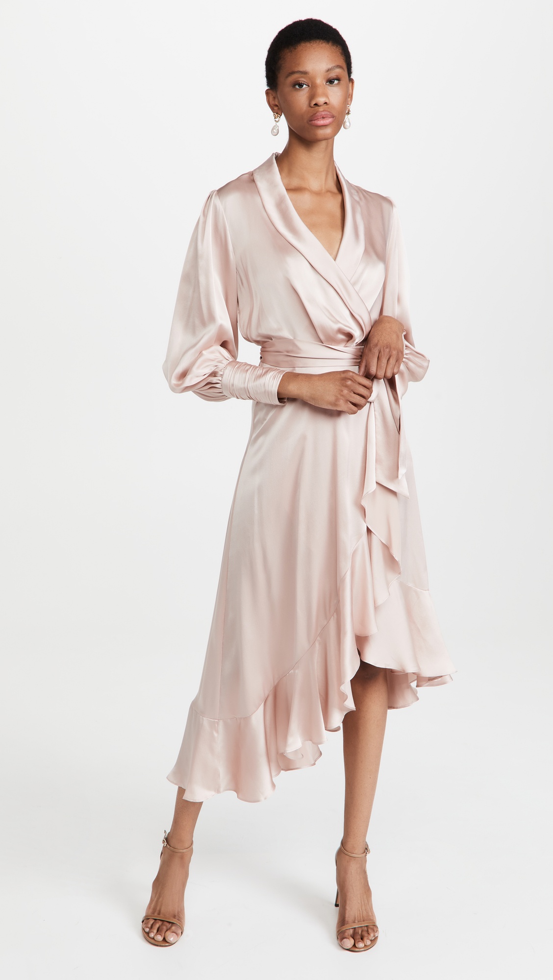 Silk Wrap Midi Dress - 1