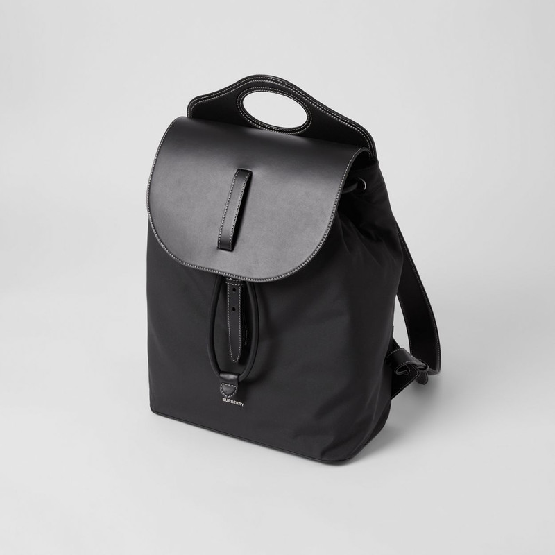 Nylon and Leather Pocket Backpack 4