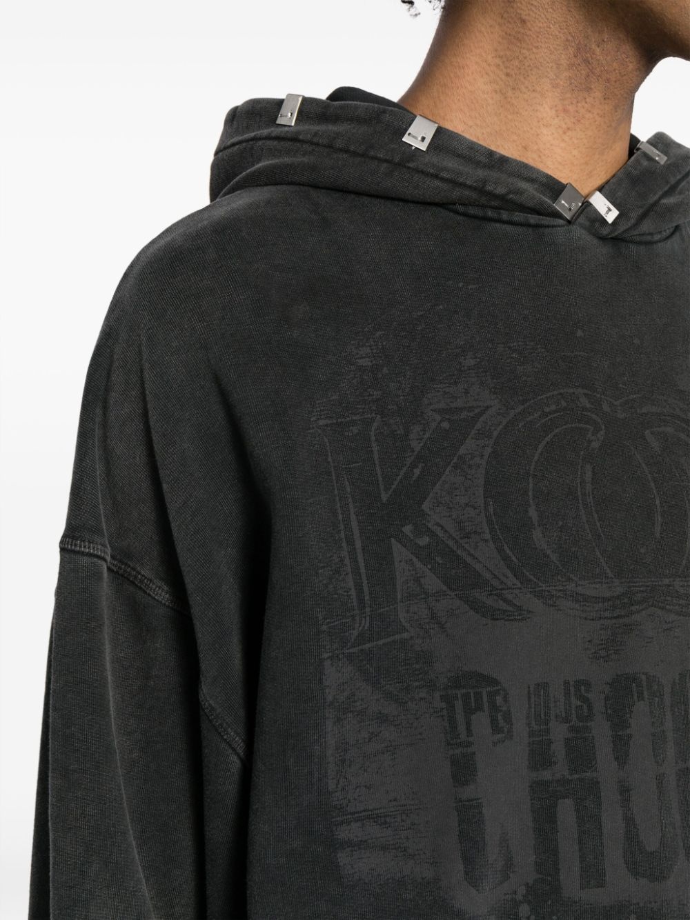 graphic-print cotton hoodie - 5