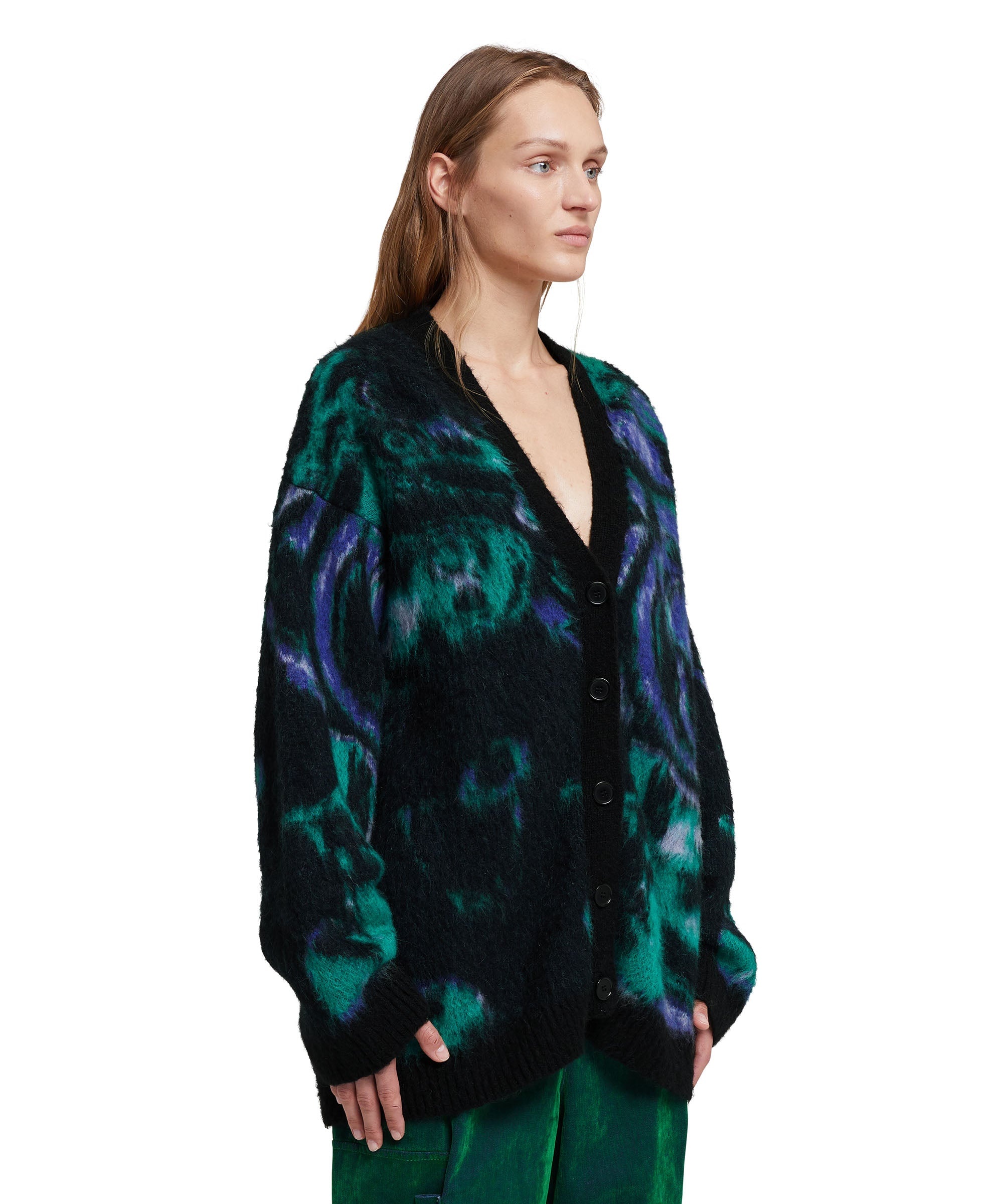 V-neck cardigan with "Magma" print - 4