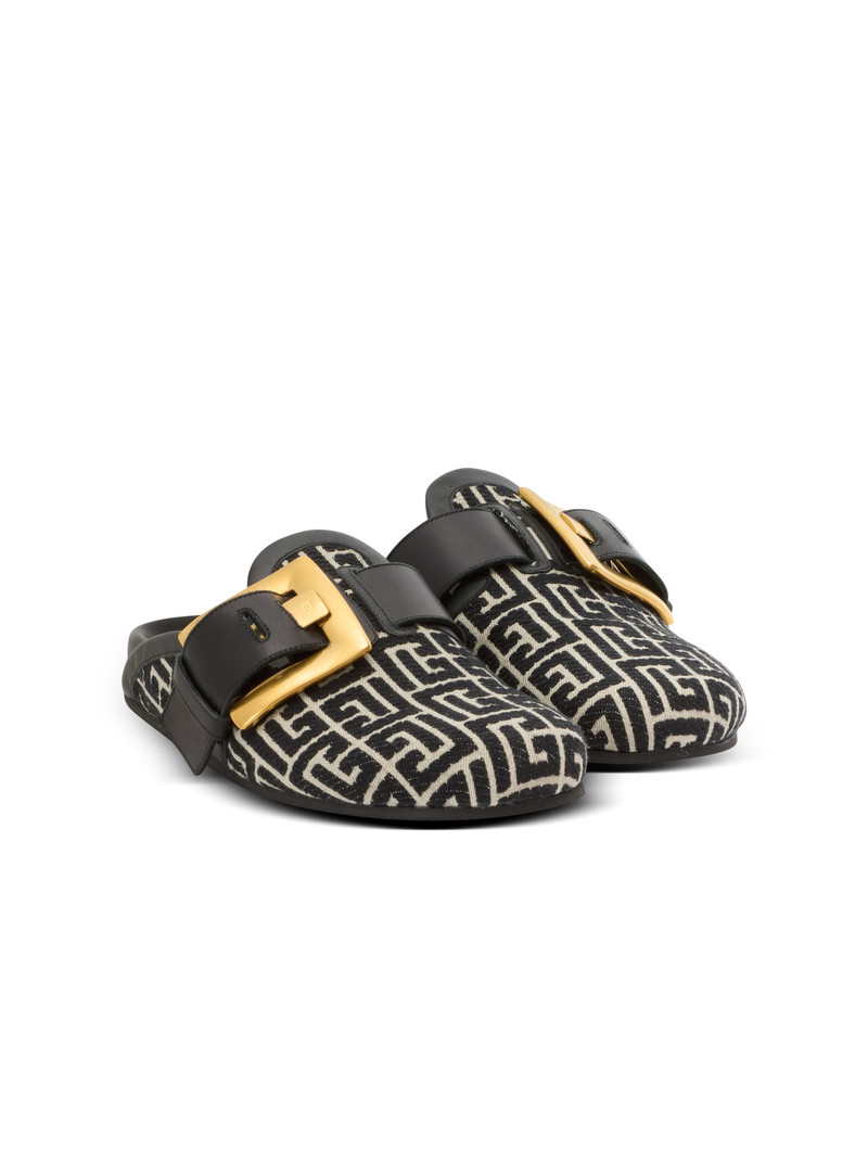 Anthem mules in jacquard canvas with PB monogram 2