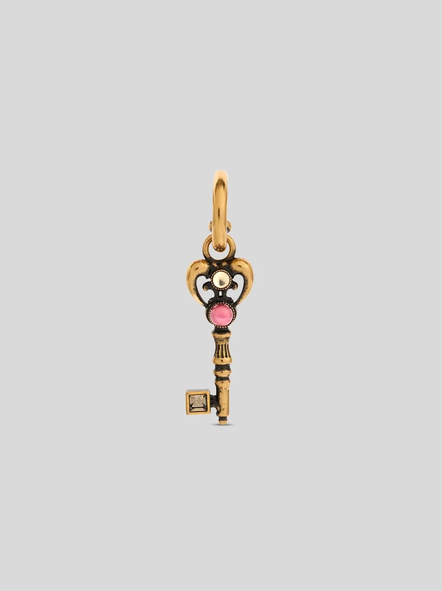 DROP EARRINGS WITH KEY AND STONES - 1