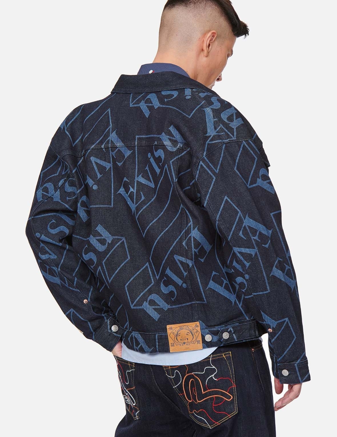 LOGO MONOGRAM DISCHARGED PRINT DENIM JACKET - 4