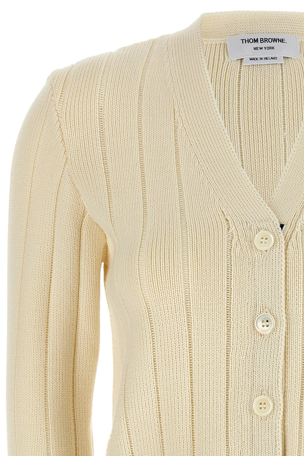 'Ladder Full Needle Rib Stitch' cardigan - 3
