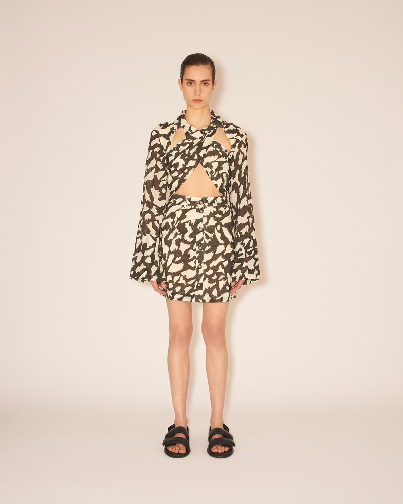 Nanushka LYCKA - Button down a-line mini skirt - Animal print outlook