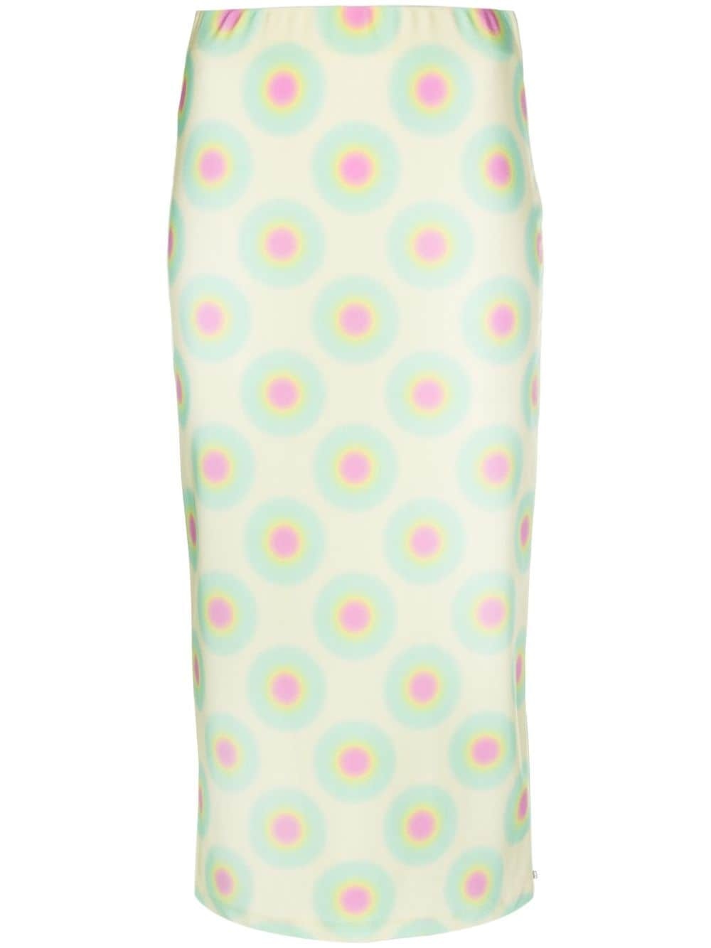 graphic-print midi skirt - 1