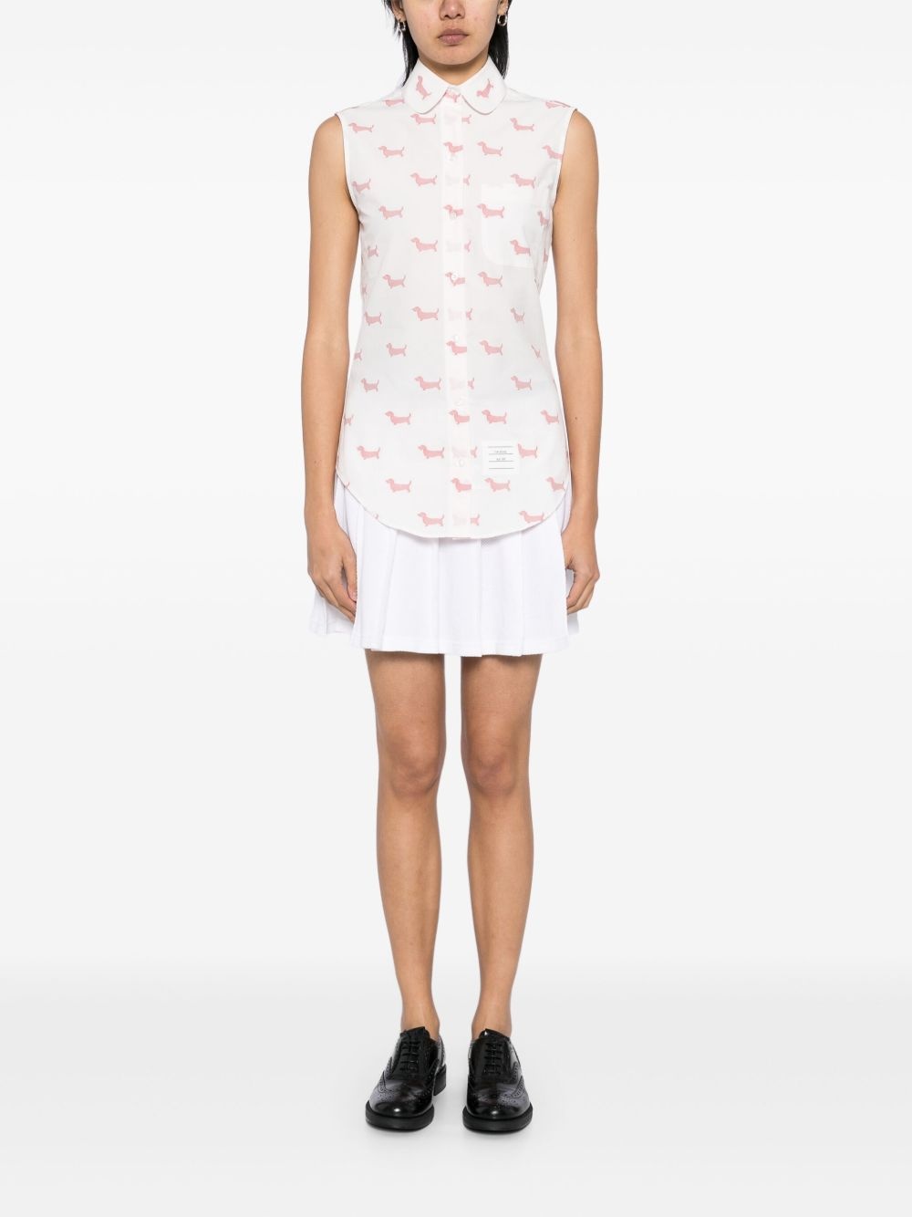 jacquard sleeveless shirt - 2