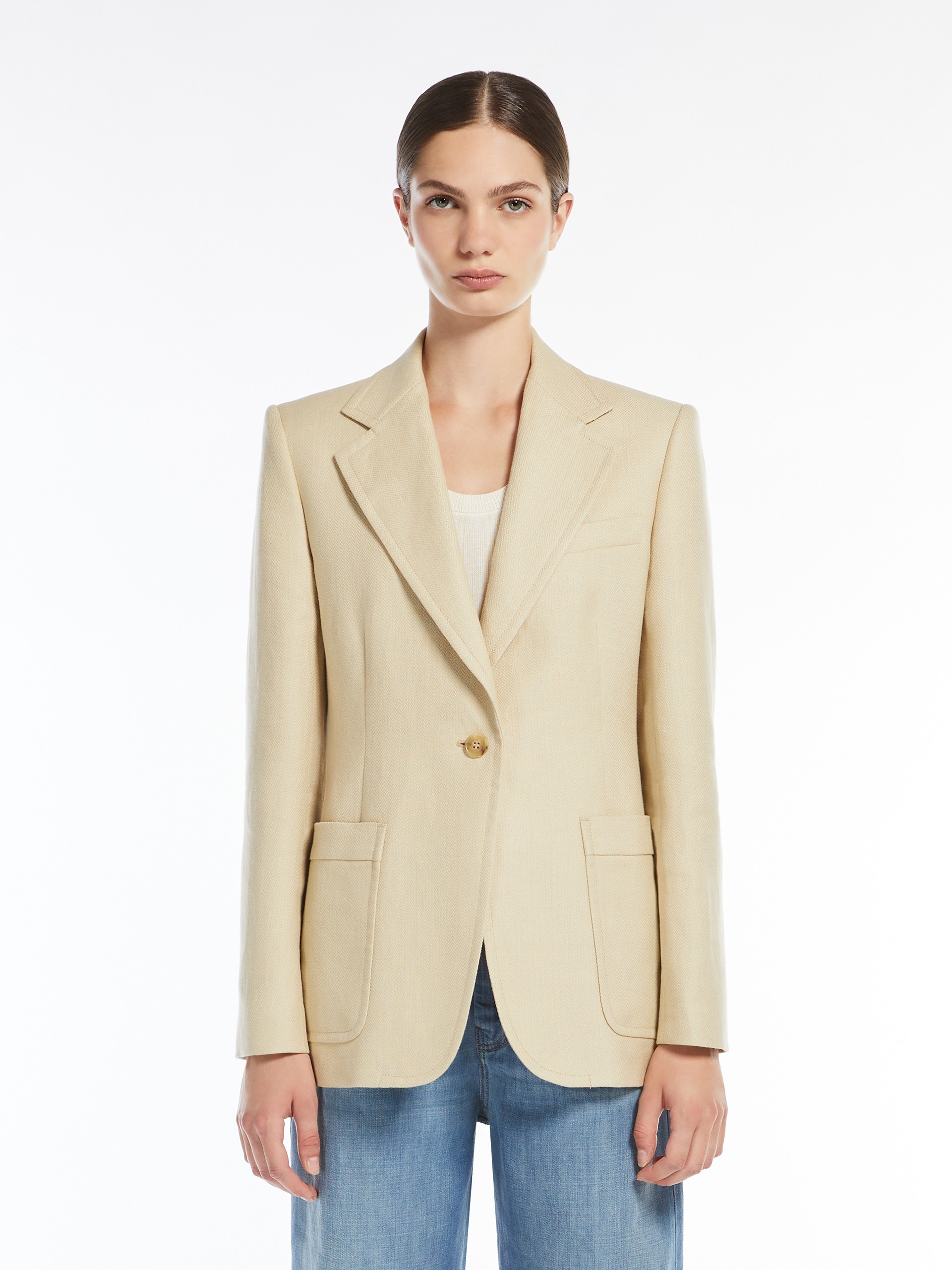 GALLI Cotton and linen single-breasted blazer - 3