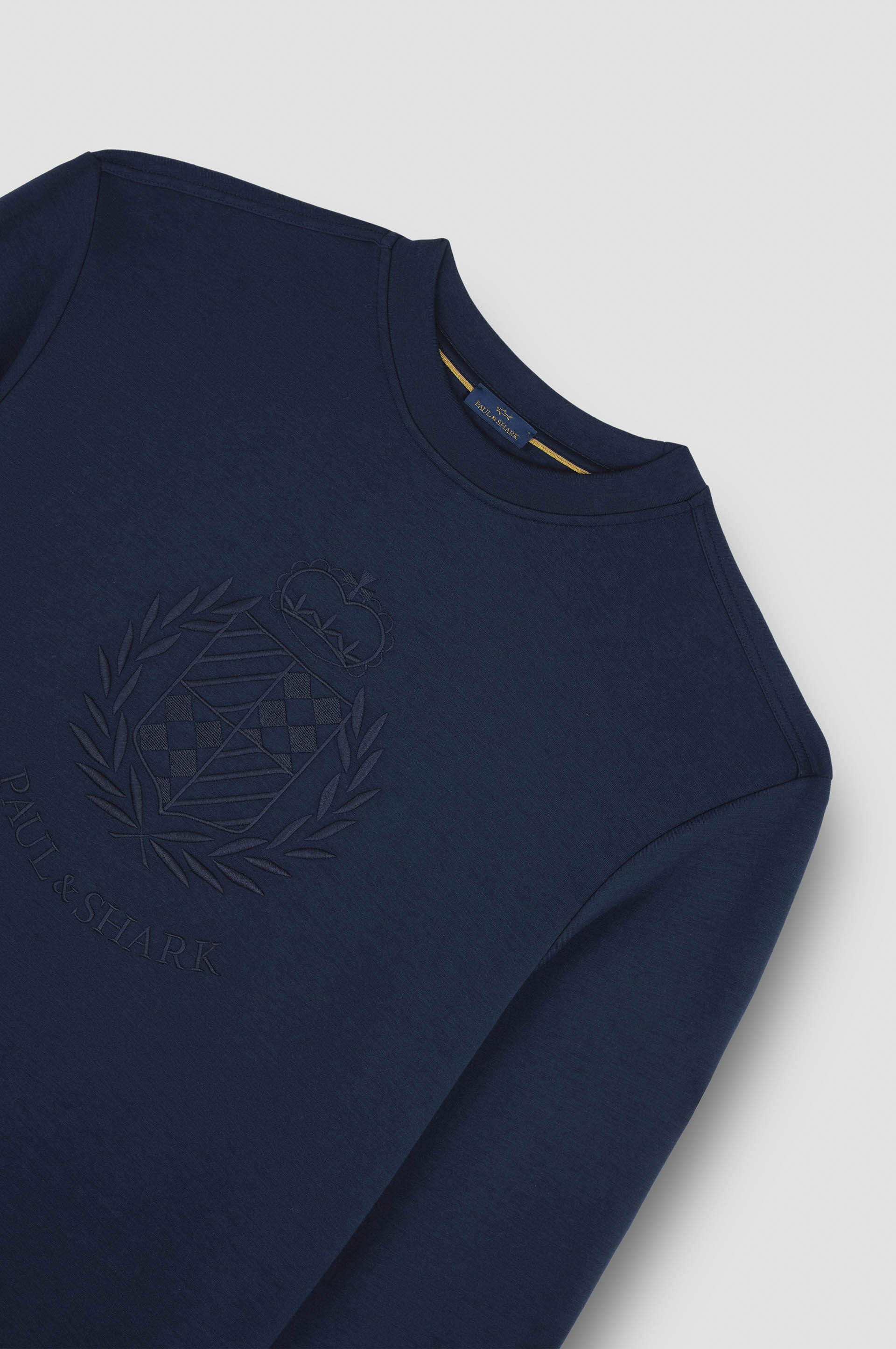 SUPIMA® COTTON SWEATSHIRT WITH HERALDIC EMBROIDERY - 5