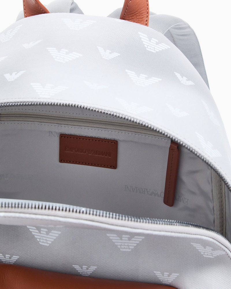 BACKPACK IN COATED CANVAS WITH ALL-OVER EAGLE 4