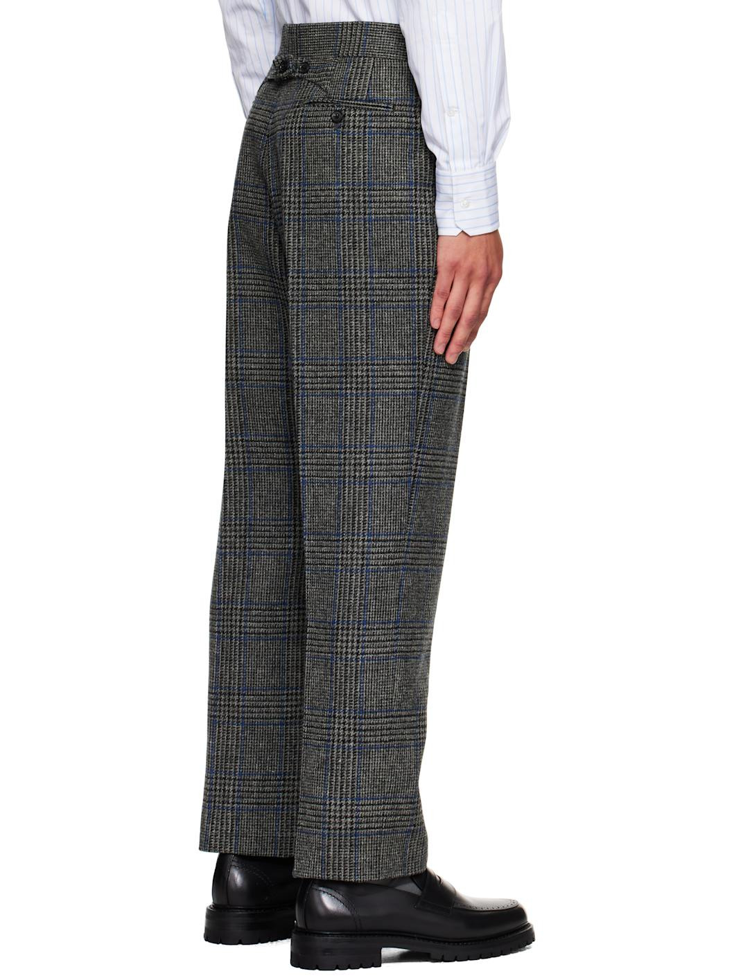Gray Prince of Wales Hunting Tweed Trousers - 3