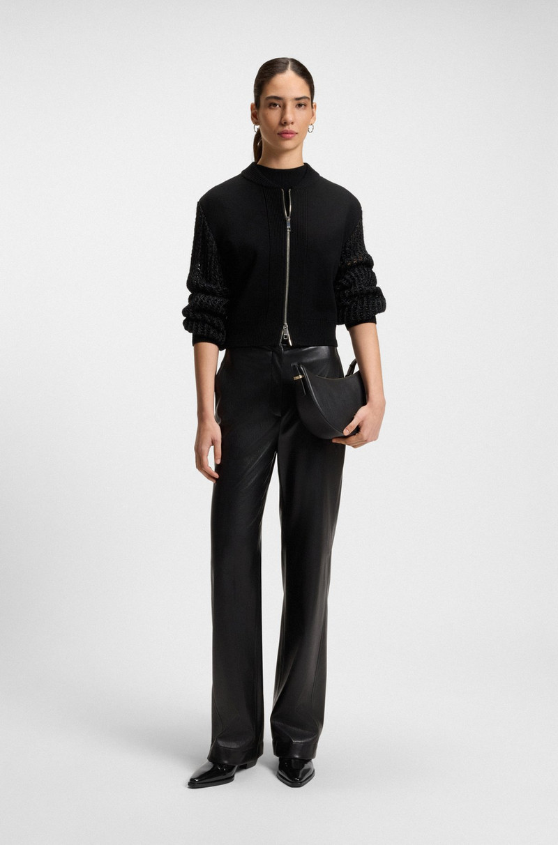 BOSS CUBAN-HEEL ANKLE BOOTS IN POLISHED LEATHER outlook