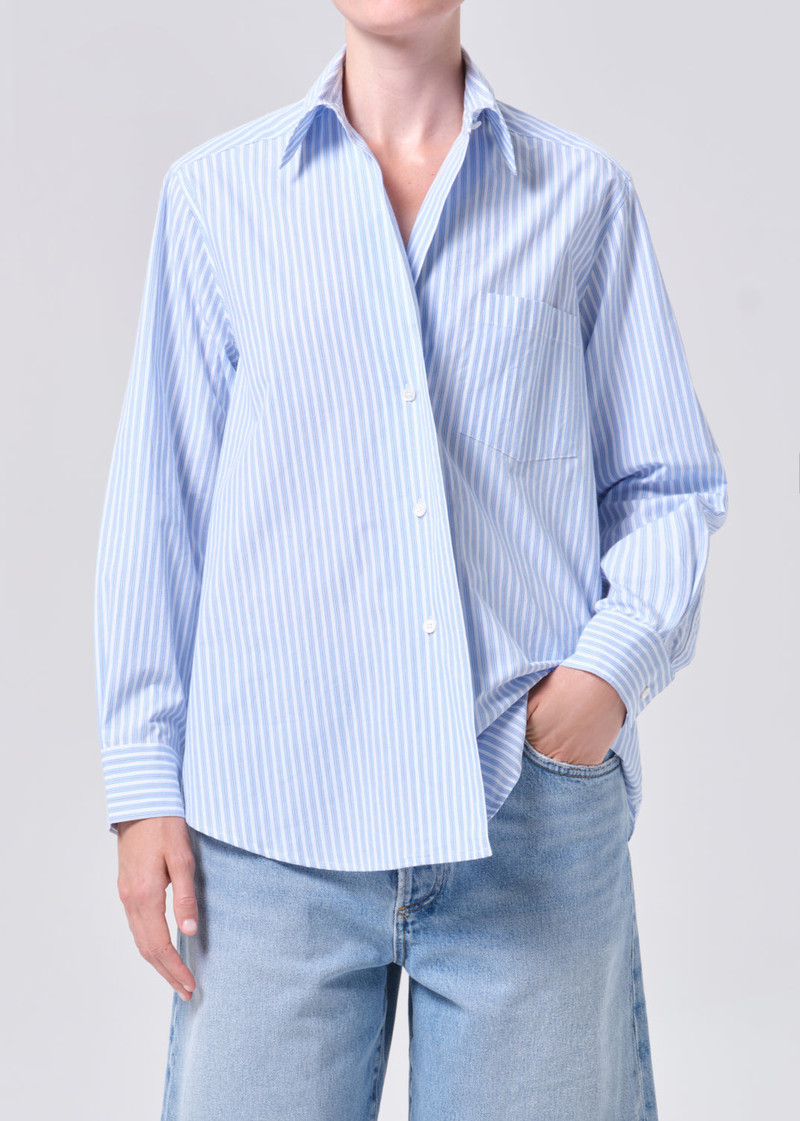 AGOLDE ARIS SHIRT IN BANKS STRIPE outlook