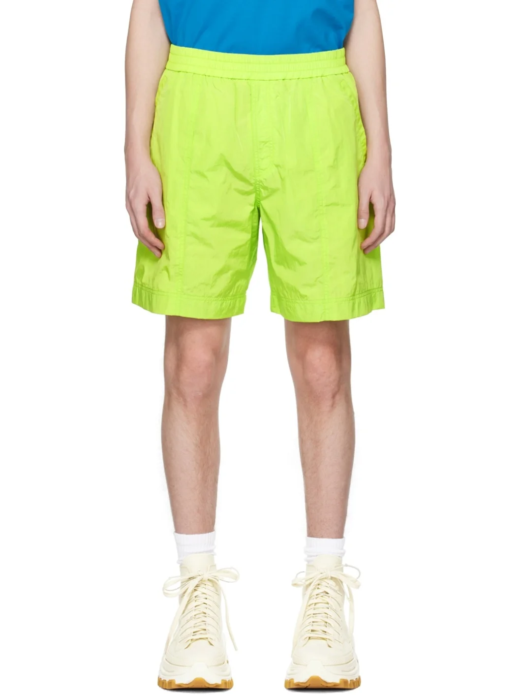Green Paneled Shorts - 1