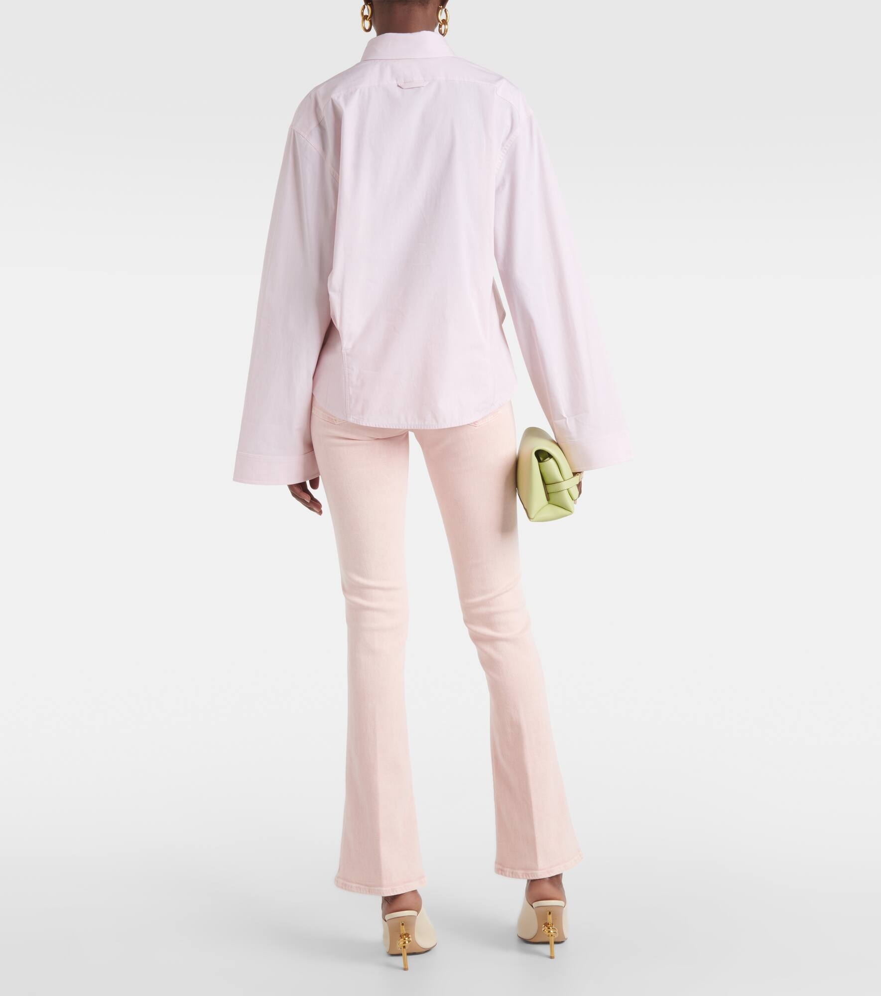 Cropped cotton-blend shirt - 3